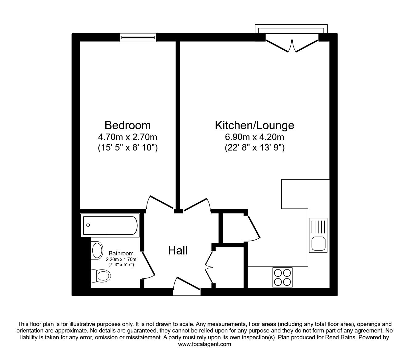 Floorplan of 1 bedroom  Flat for sale, Hebble Wharf, Navigation Walk, West Yorkshire, WF1