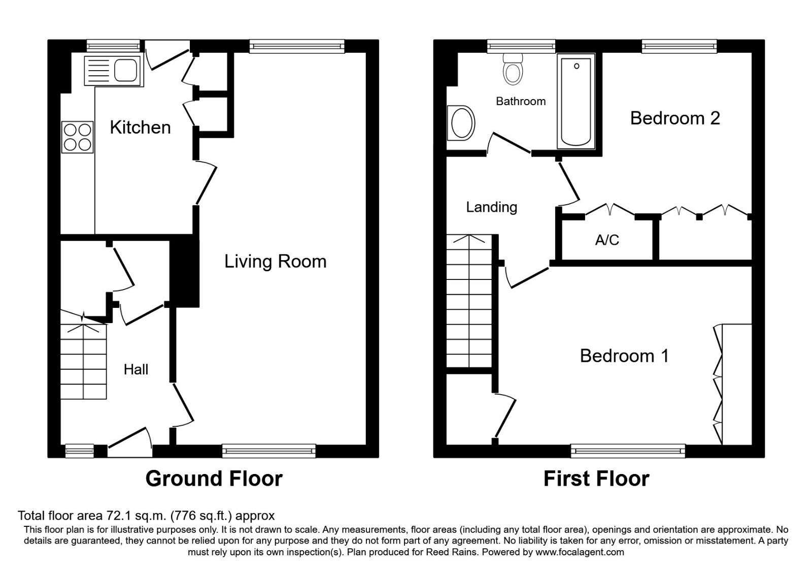 Floorplan of 2 bedroom End Terrace House for sale, Queen Elizabeth Drive, Normanton, West Yorkshire, WF6