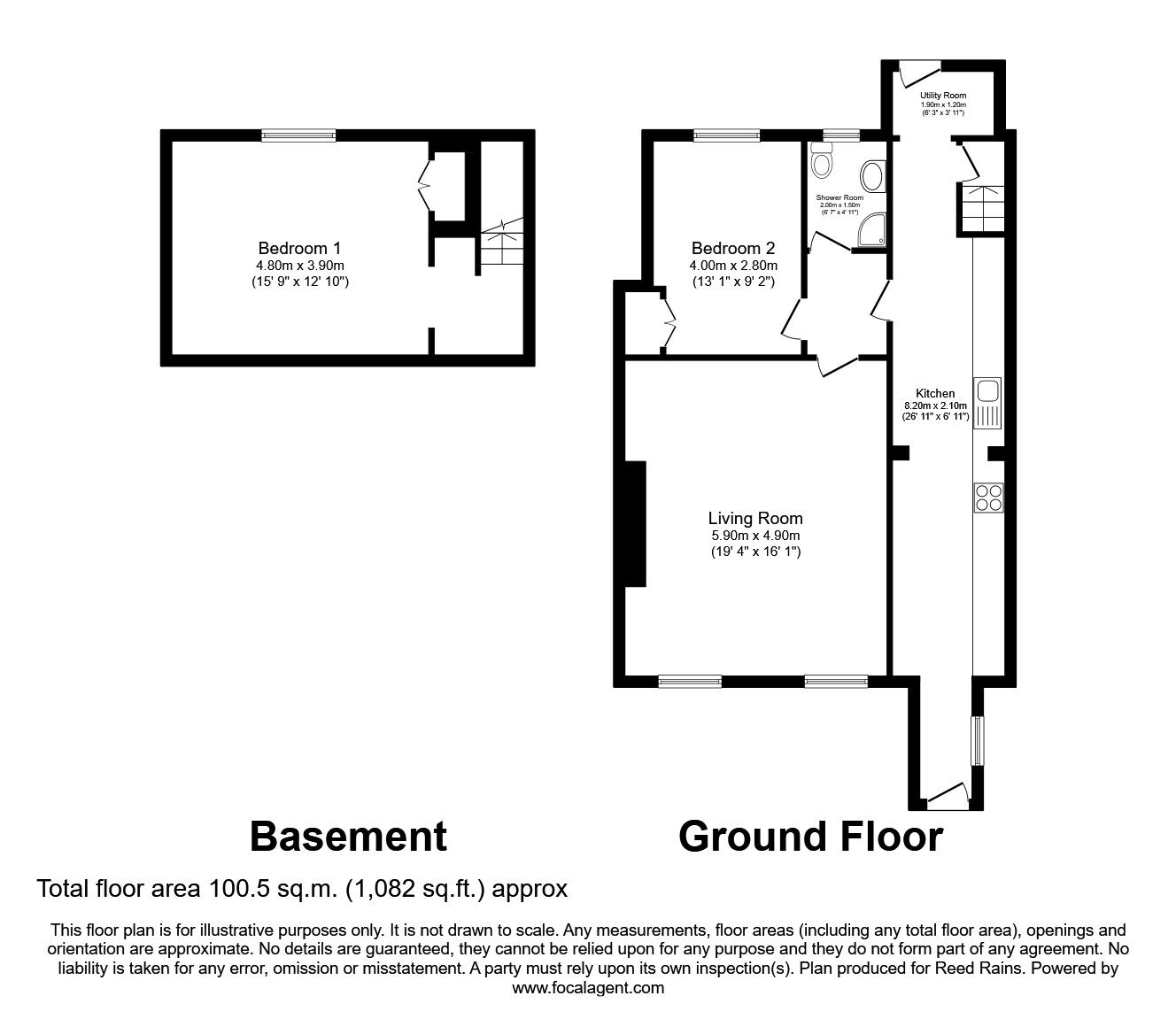 Floorplan of 2 bedroom  Flat to rent, St. Johns Square, Wakefield, West Yorkshire, WF1