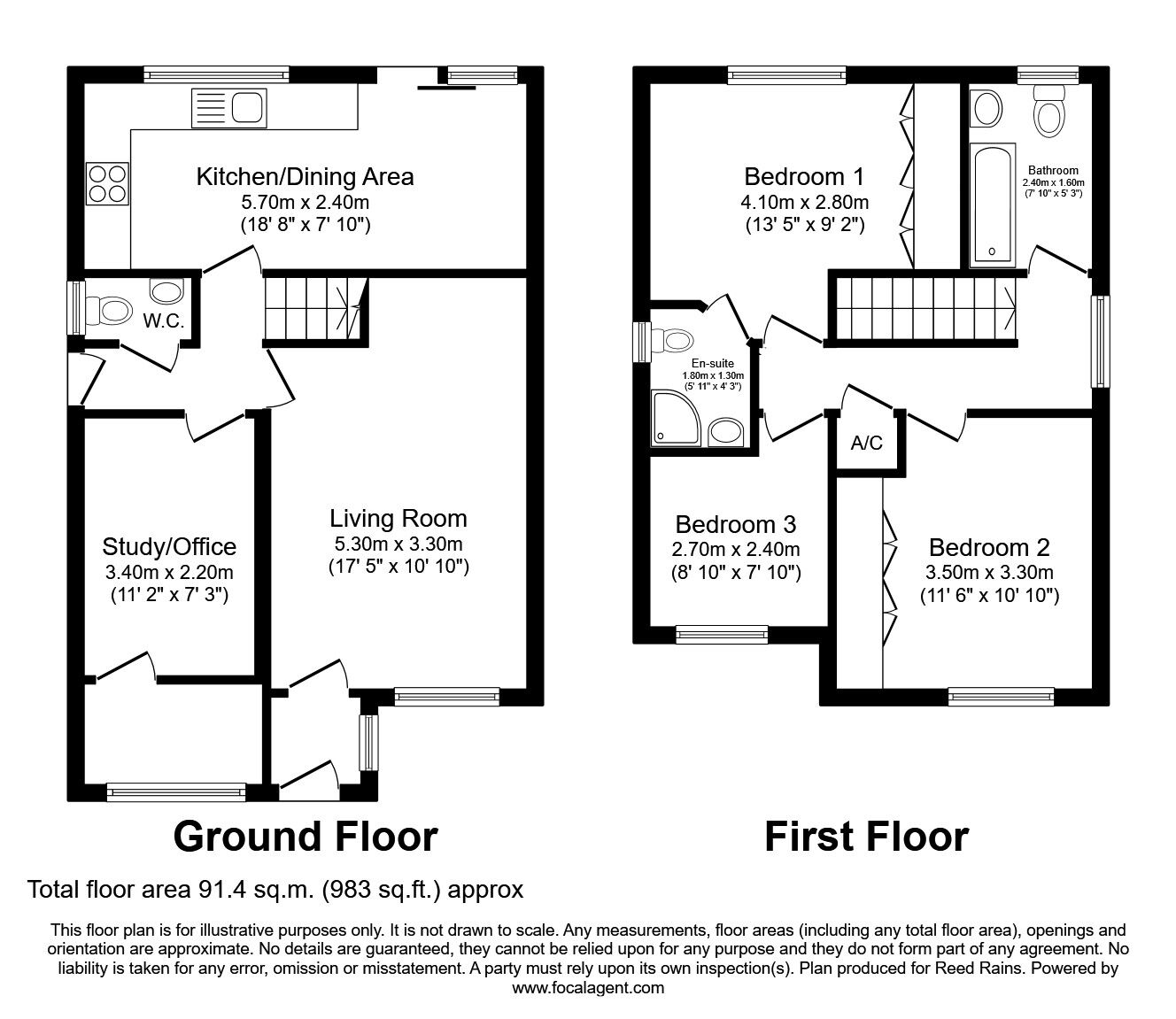 Floorplan of 3 bedroom Detached House to rent, Wood Walk, Royston, South Yorkshire, S71