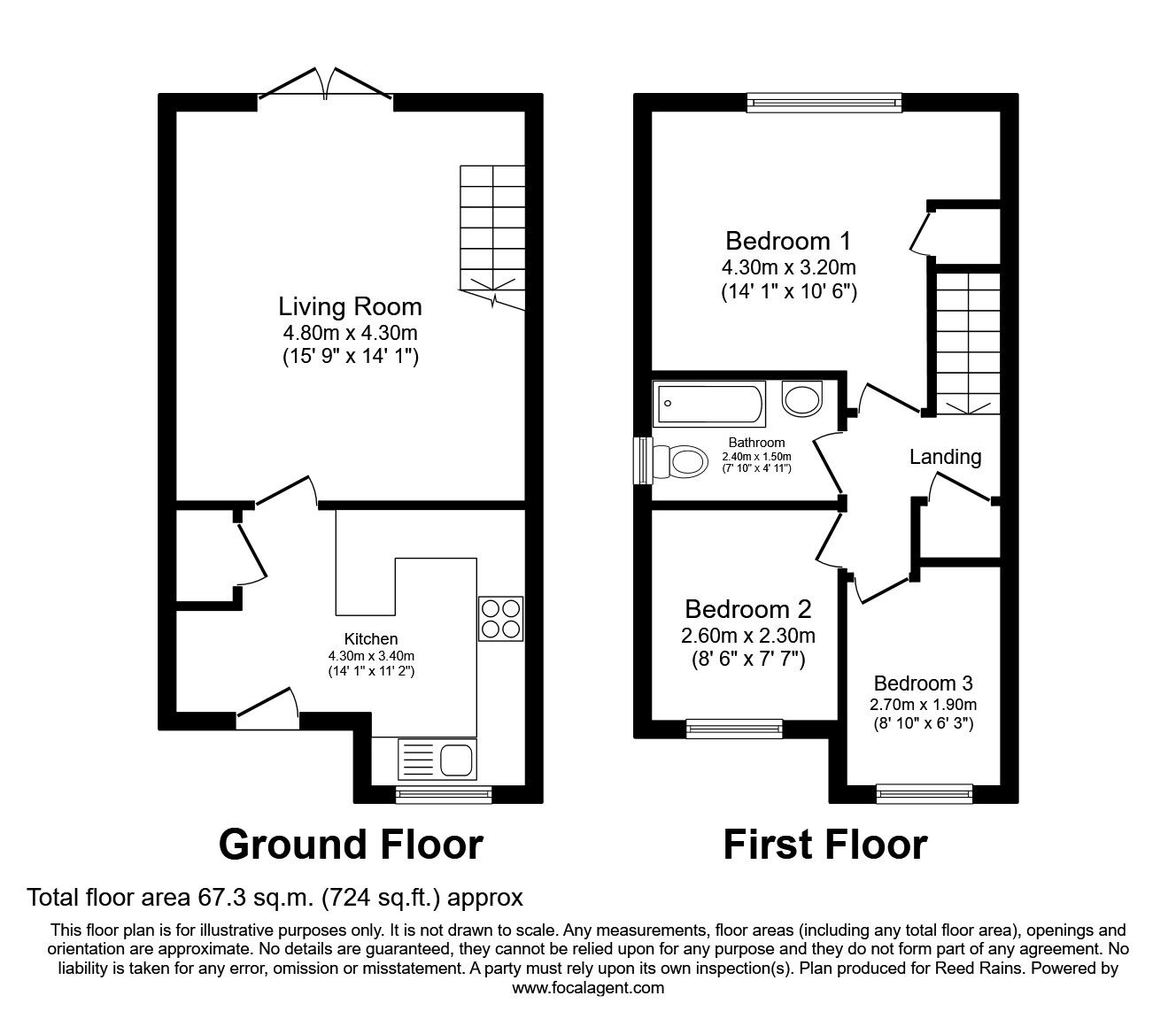 Floorplan of 3 bedroom Semi Detached House to rent, Winmarith Court, Royston, South Yorkshire, S71