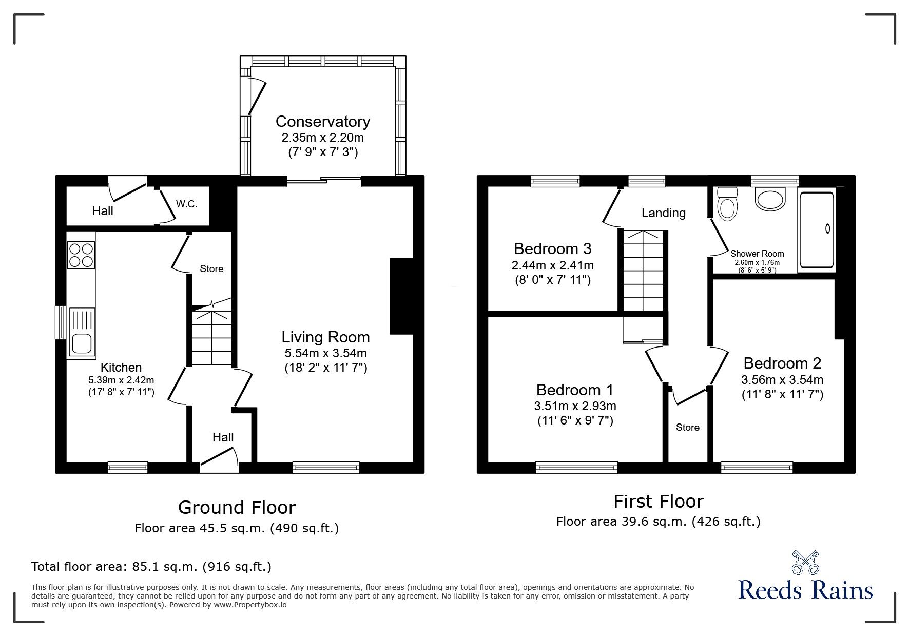 Floorplan of 3 bedroom Semi Detached House for sale, Little John Crescent, Wakefield, West Yorkshire, WF2