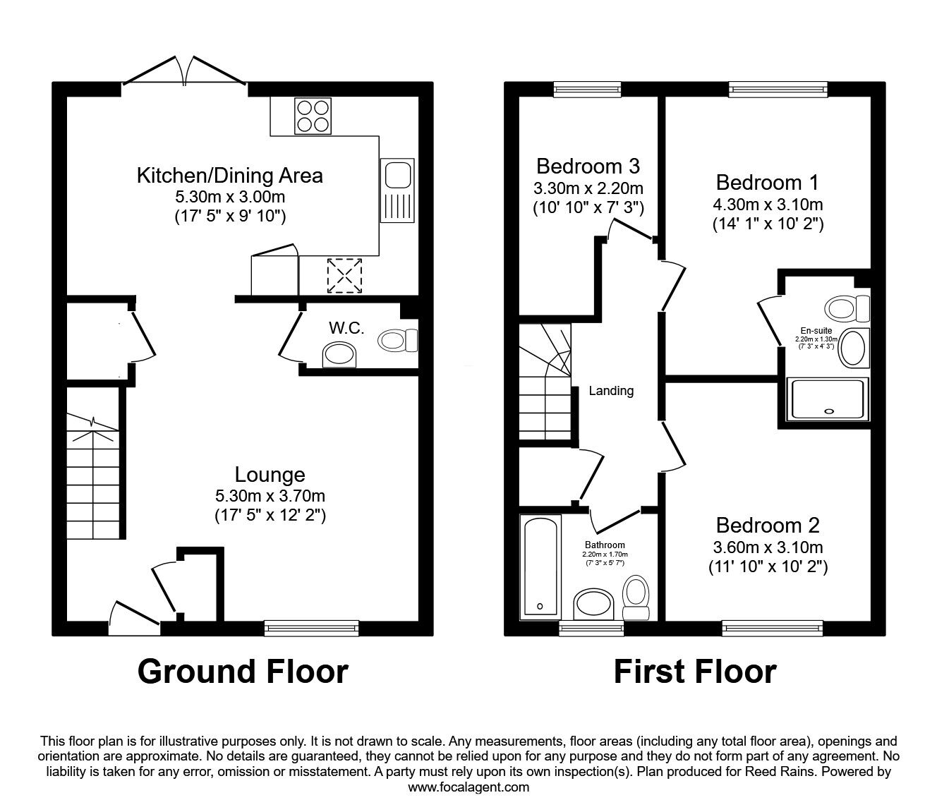 Floorplan of 3 bedroom Mid Terrace House for sale, Little Wood Crescent, Wakefield, West Yorkshire, WF1