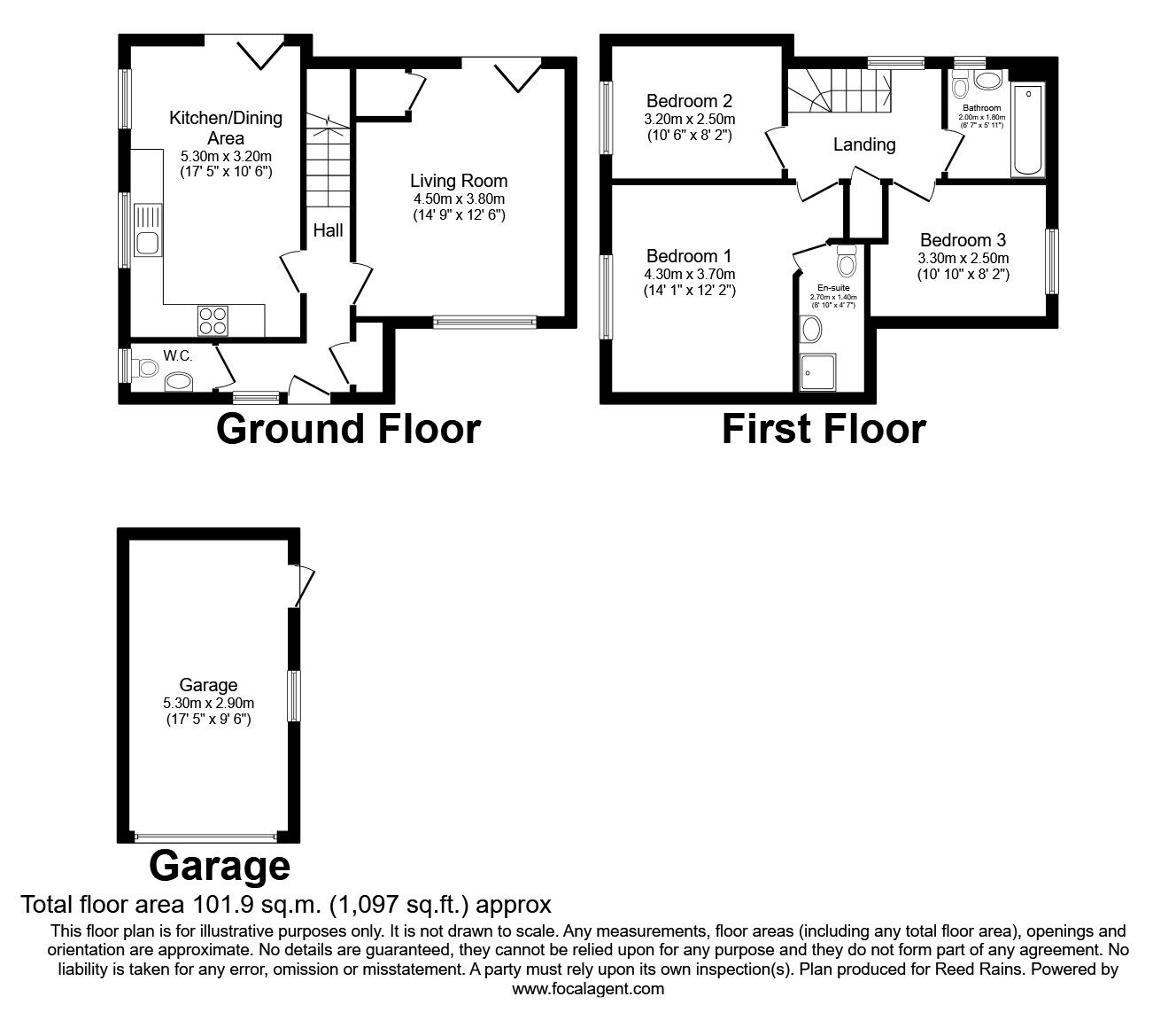 Floorplan of 3 bedroom Detached House for sale, Altinkool Street, Wakefield, West Yorkshire, WF1