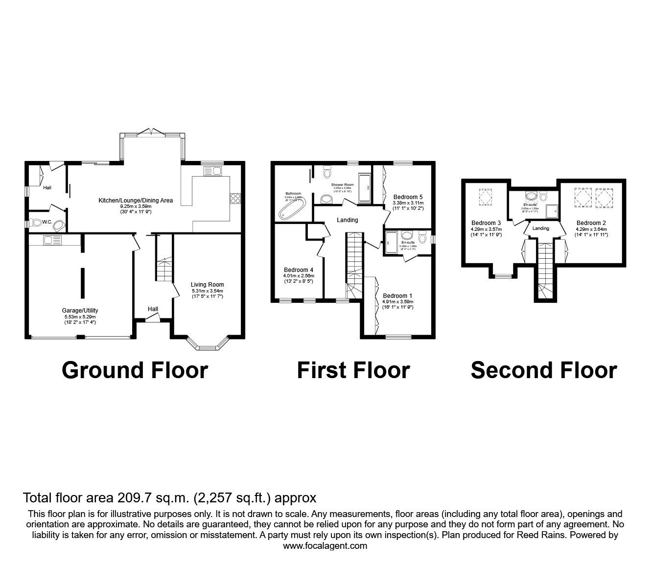 Floorplan of 5 bedroom Detached House for sale, Spinners Avenue, Wakefield, West Yorkshire, WF1