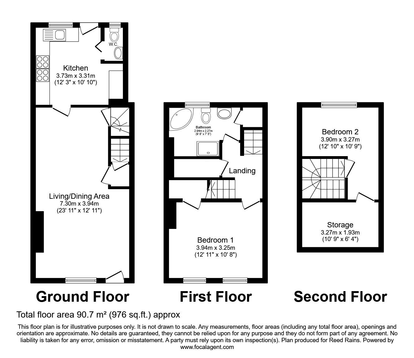 Floorplan of 1 bedroom Mid Terrace House for sale, Lee Moor Road, Stanley, Wakefield, WF3