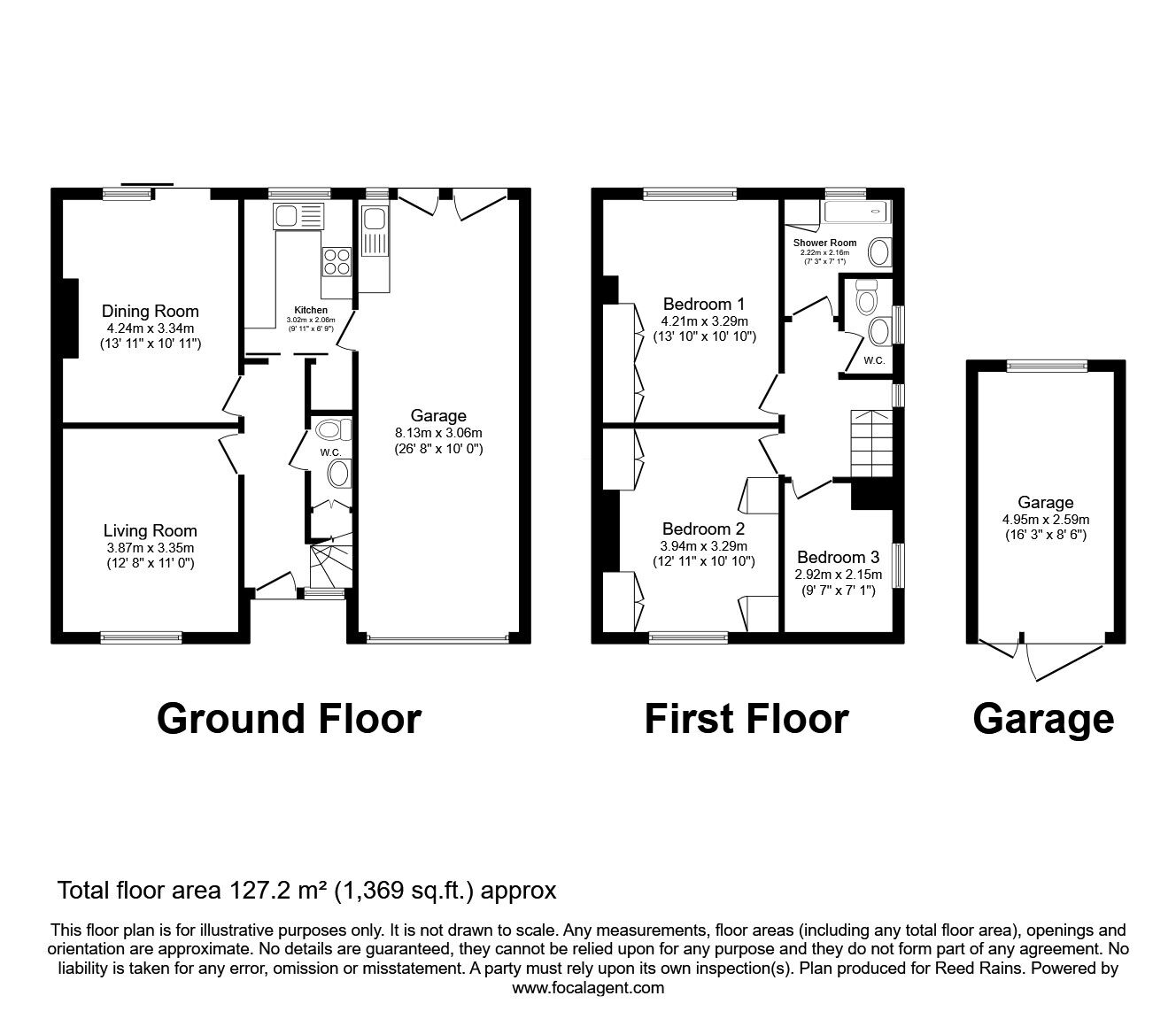 Floorplan of 3 bedroom Semi Detached House for sale, Woodland Road, Wakefield, West Yorkshire, WF2