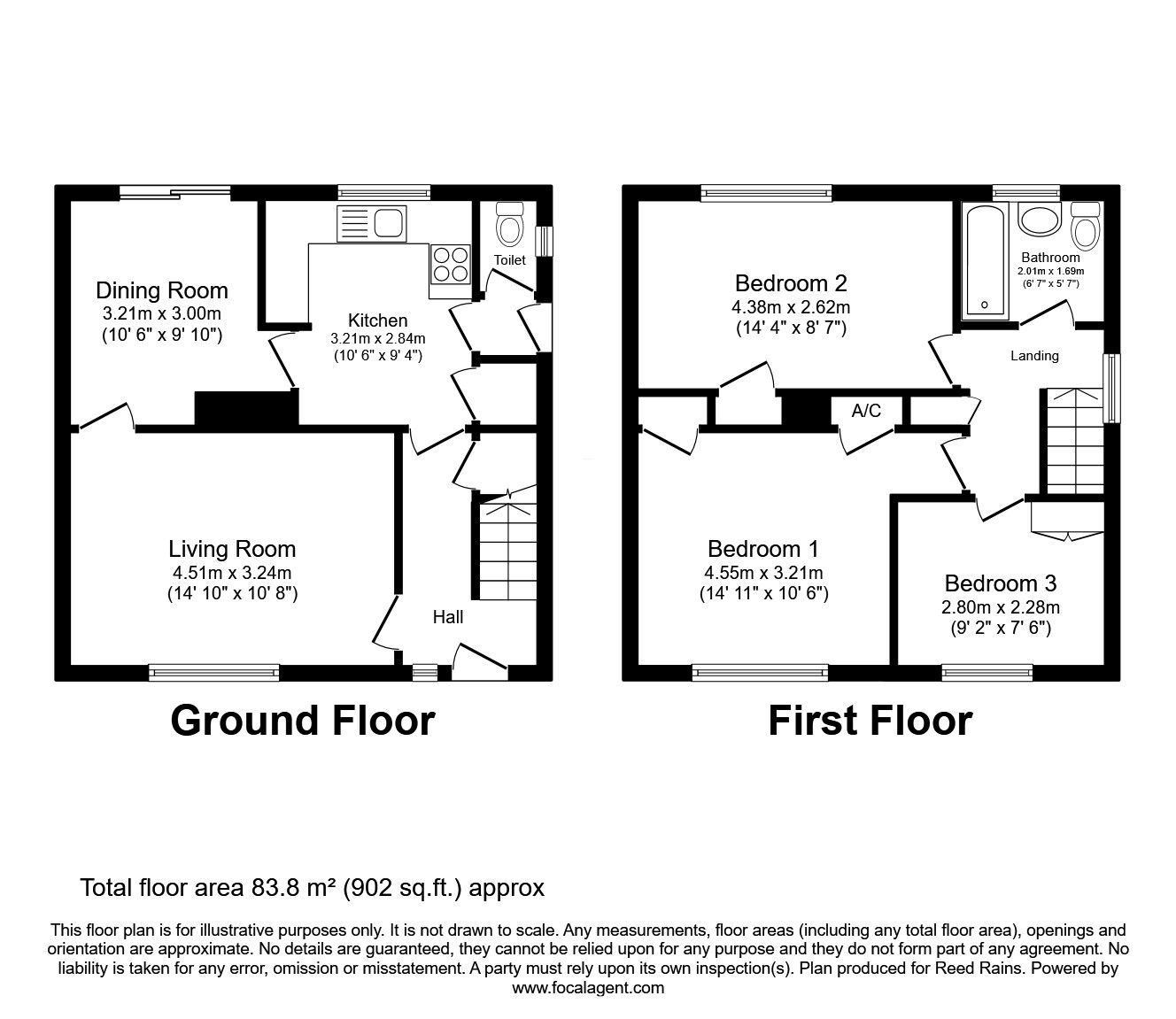 Floorplan of 3 bedroom Semi Detached House for sale, Barden Road, Wakefield, West Yorkshire, WF1