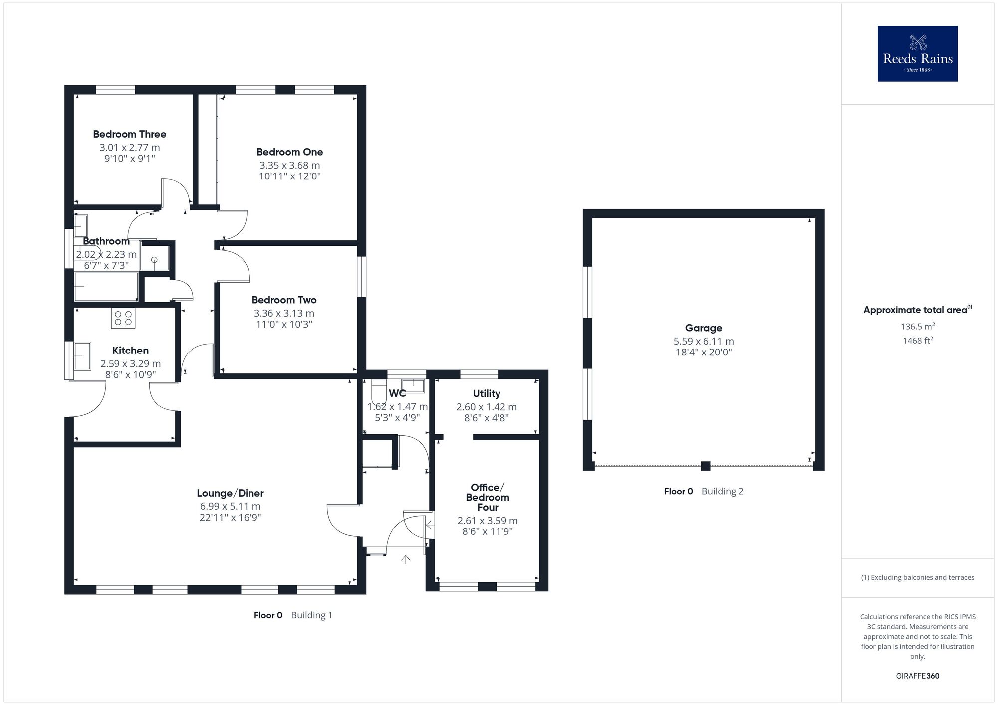 Floorplan of 3 bedroom Detached Bungalow for sale, Hall Croft, Normanton, West Yorkshire, WF6