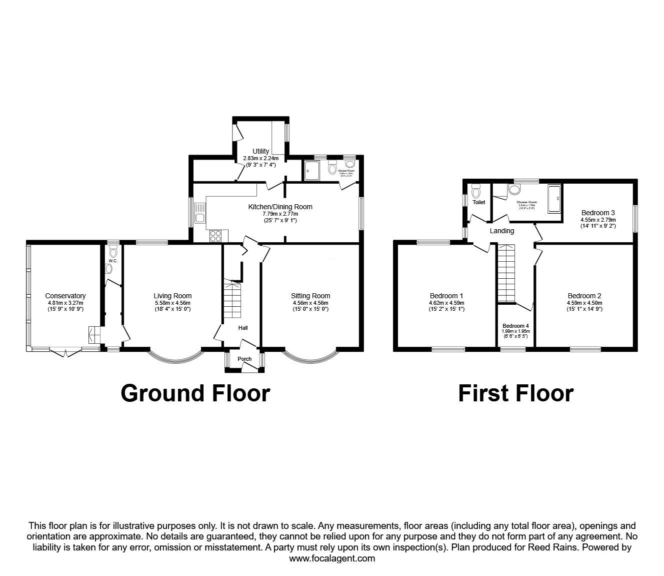 Floorplan of 4 bedroom Detached House for sale, Weeland Road, Sharlston Common, West Yorkshire, WF4