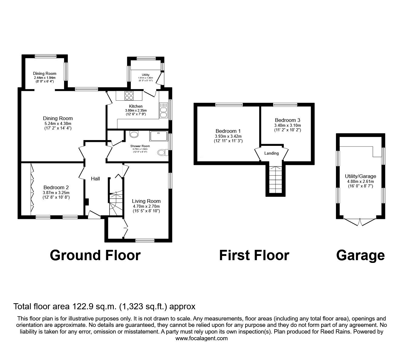 Floorplan of 3 bedroom Semi Detached House for sale, Brandy Carr Road, Kirkhamgate, West Yorkshire, WF2