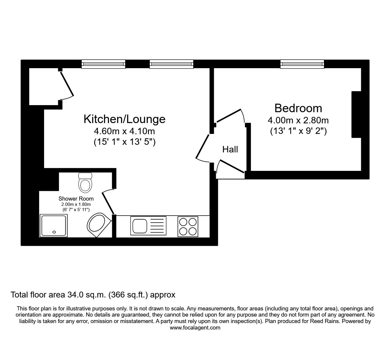 Floorplan of 1 bedroom  Flat to rent, Barstow Square, Wakefield, West Yorkshire, WF1