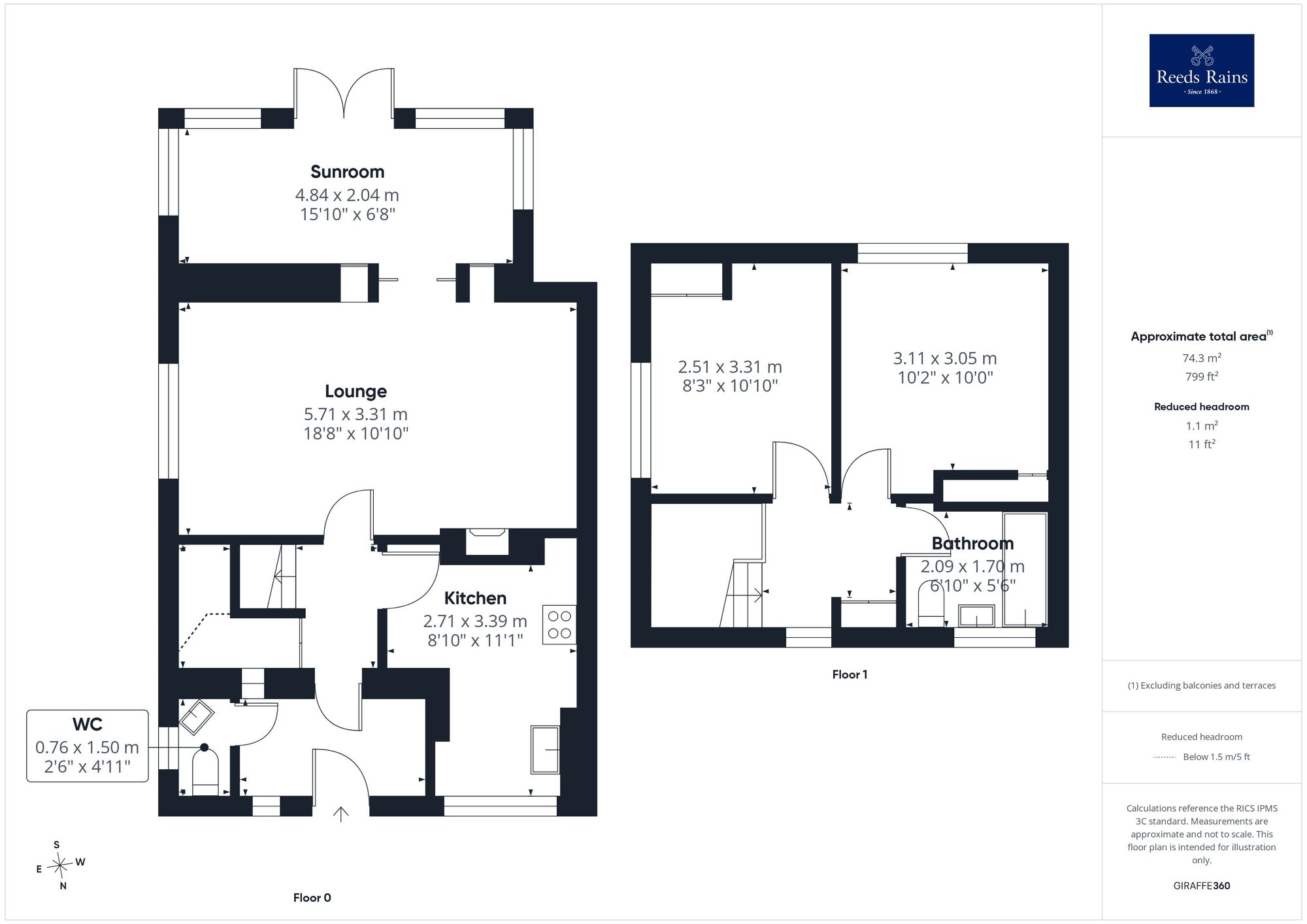 Floorplan of 2 bedroom End Terrace House for sale, Willow Drive, Wakefield, West Yorkshire, WF1