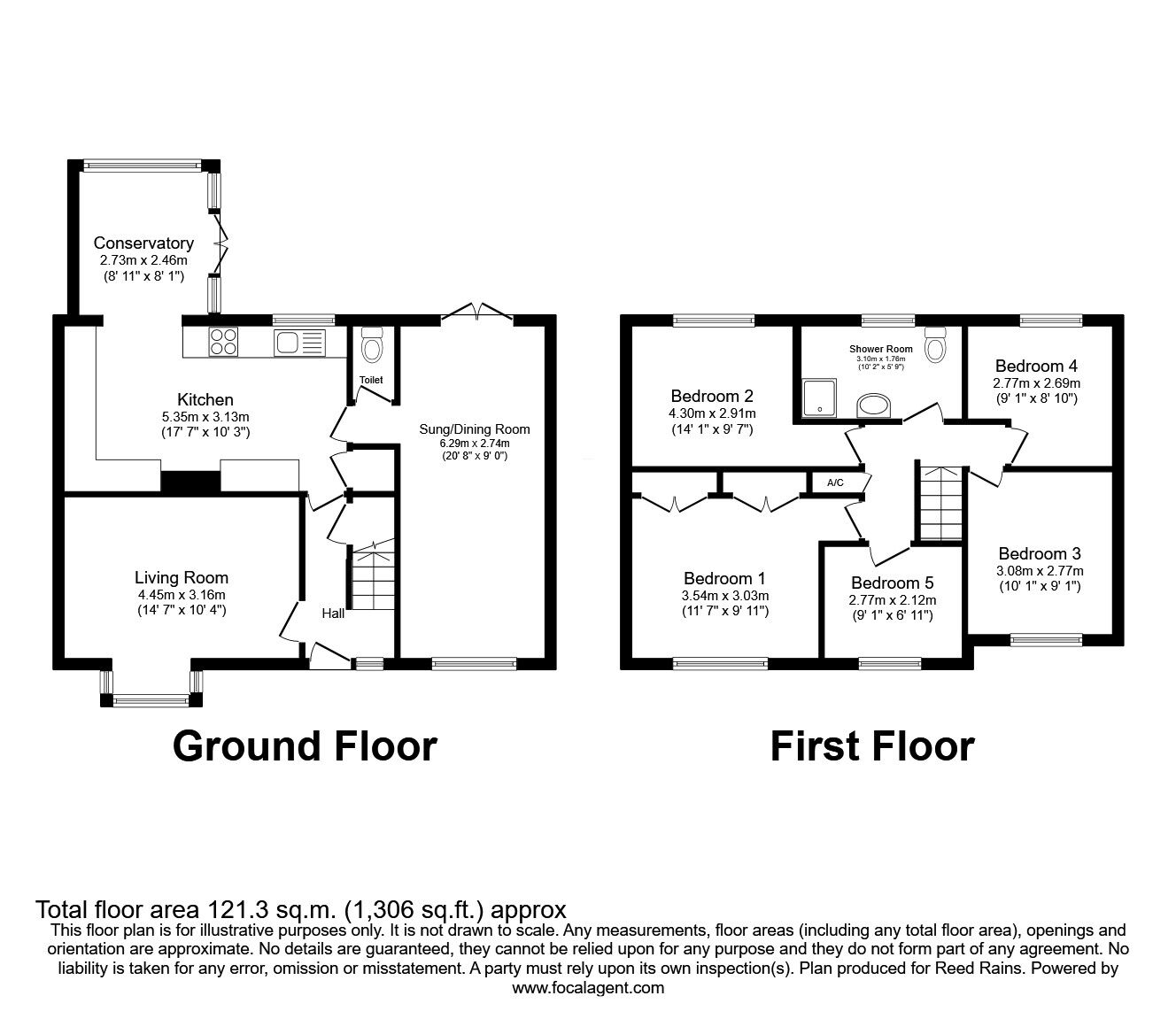 Floorplan of 5 bedroom Semi Detached House for sale, Malham Square, Wakefield, West Yorkshire, WF1
