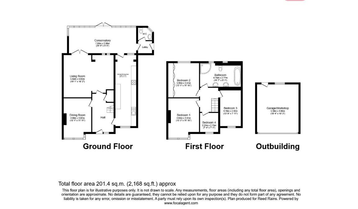 Floorplan of 4 bedroom Semi Detached House for sale, Ashleigh Avenue, Wakefield, West Yorkshire, WF2