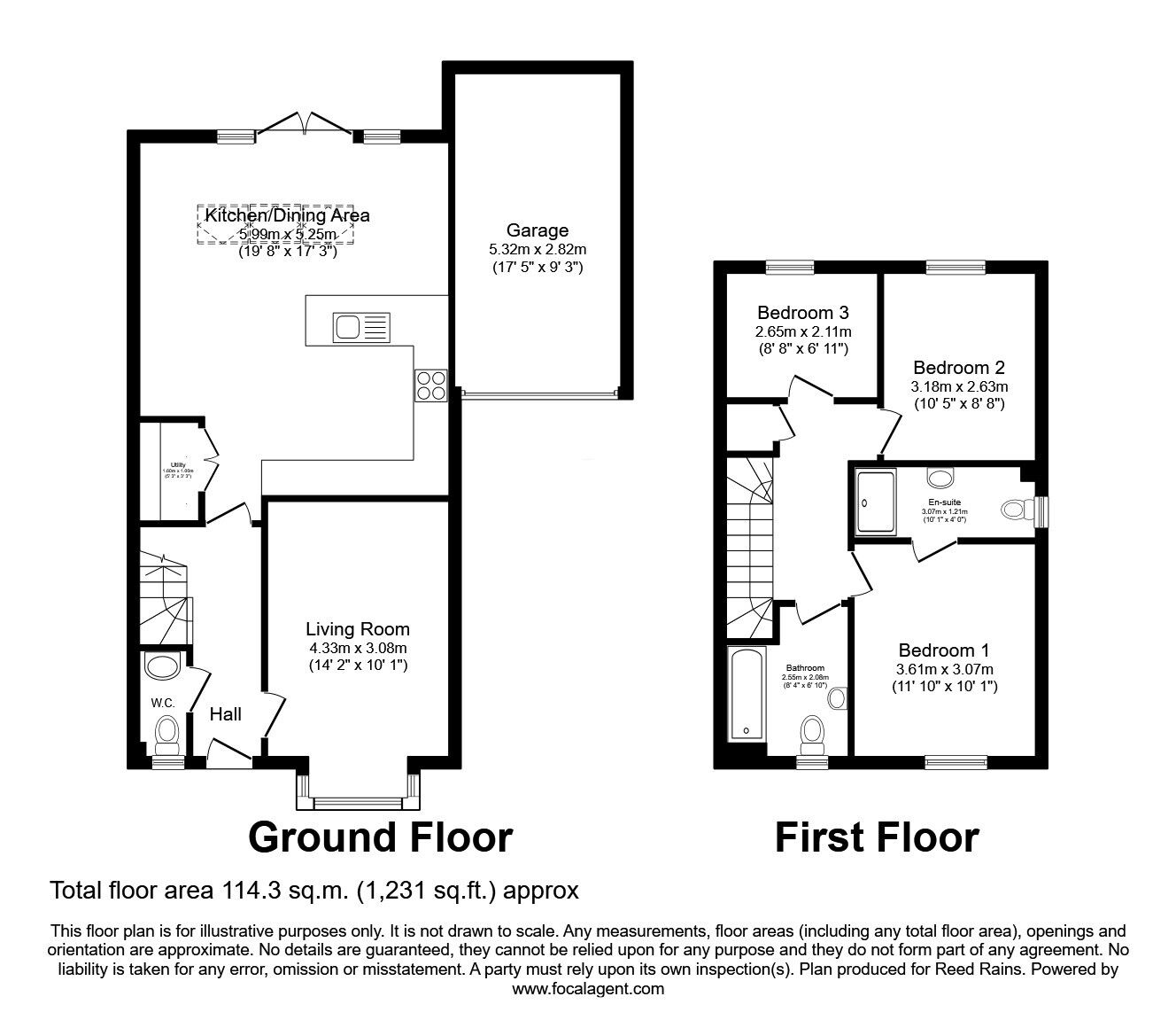 Floorplan of 3 bedroom Detached House for sale, Firth Grove, Stanley, West Yorkshire, WF3