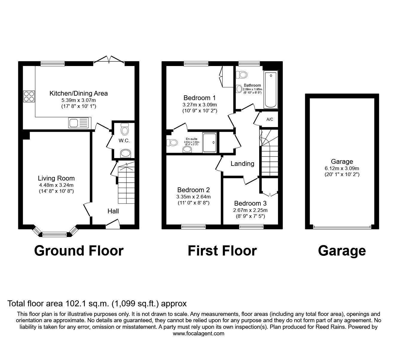 Floorplan of 3 bedroom Semi Detached House for sale, Summer Drive, Wakefield, West Yorkshire, WF2