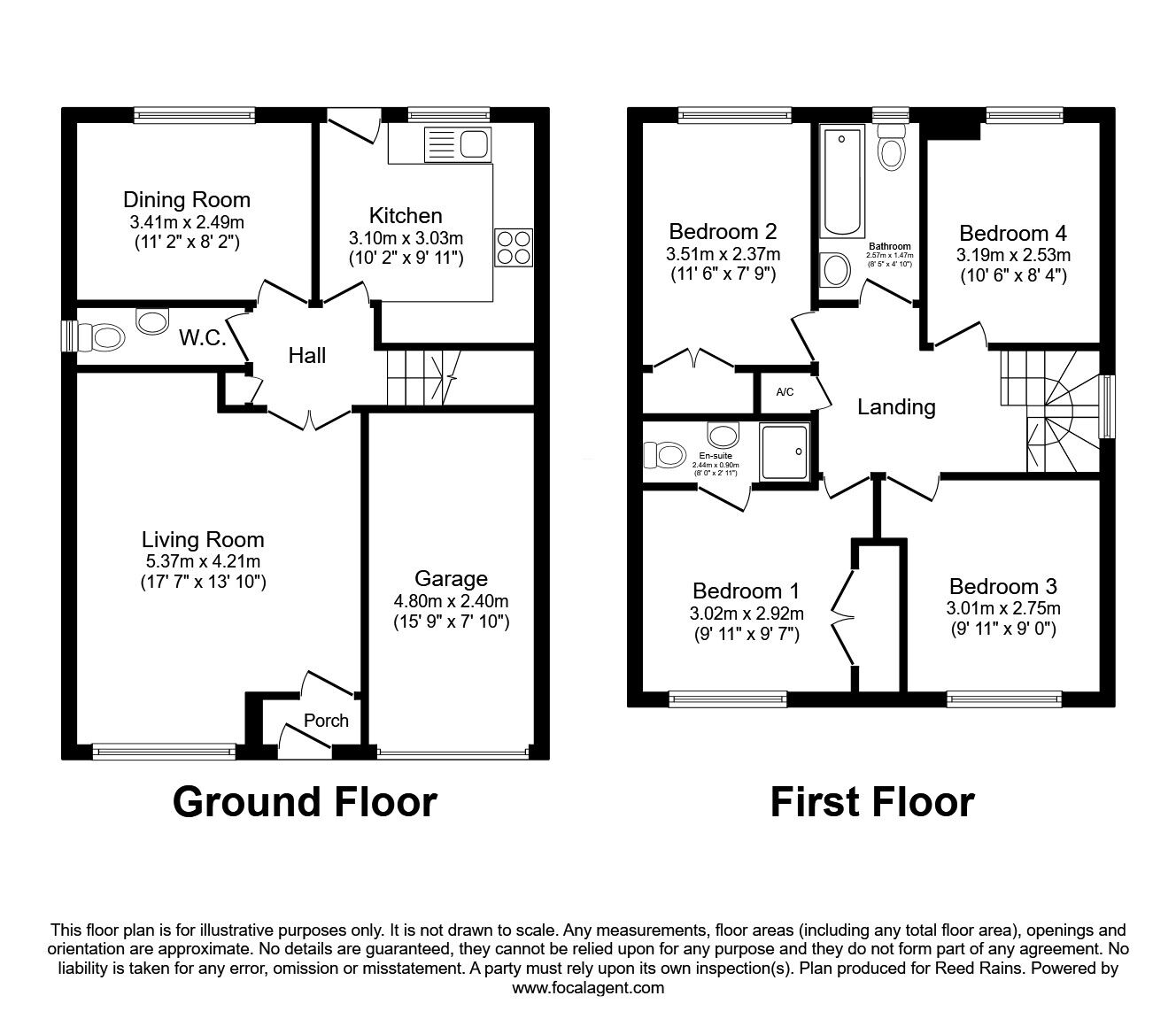 Floorplan of 4 bedroom Detached House for sale, Meadow Vale, Outwood, West Yorkshire, WF1
