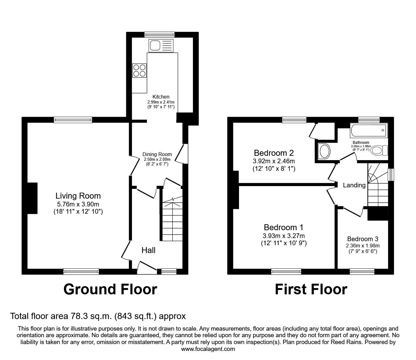 Floorplan of 3 bedroom Semi Detached House for sale, Wrenthorpe Lane, Wrenthorpe, West Yorkshire, WF2
