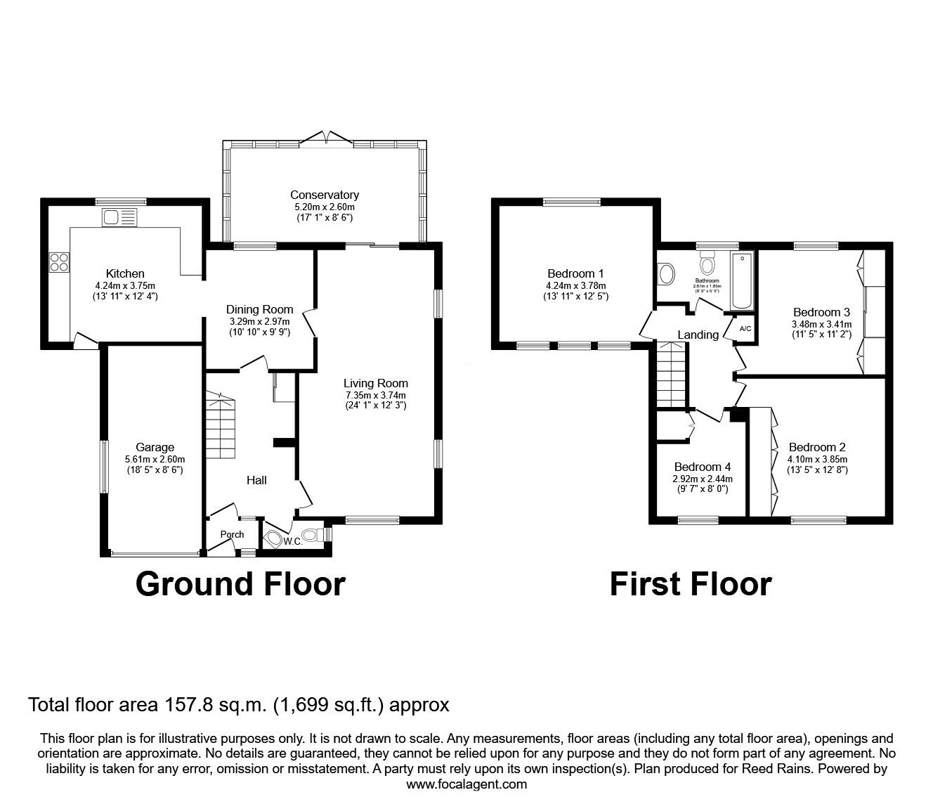 Floorplan of 4 bedroom Detached House for sale, Pledwick Crescent, Wakefield, West Yorkshire, WF2