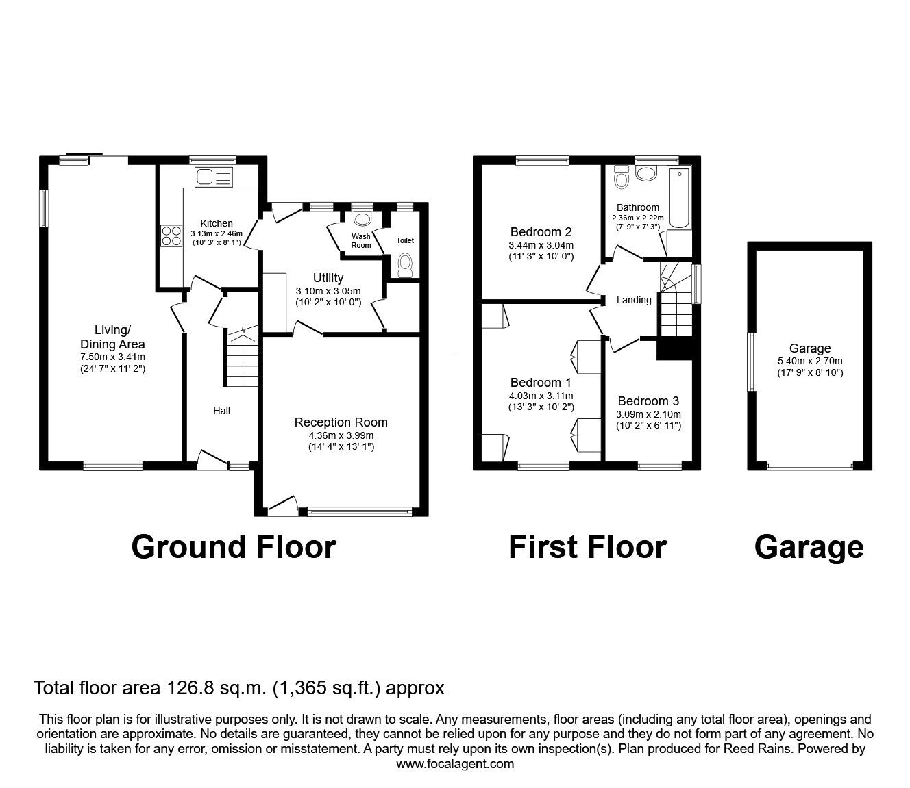 Floorplan of 3 bedroom Detached House for sale, Rutland Drive, Crofton, West Yorkshire, WF4