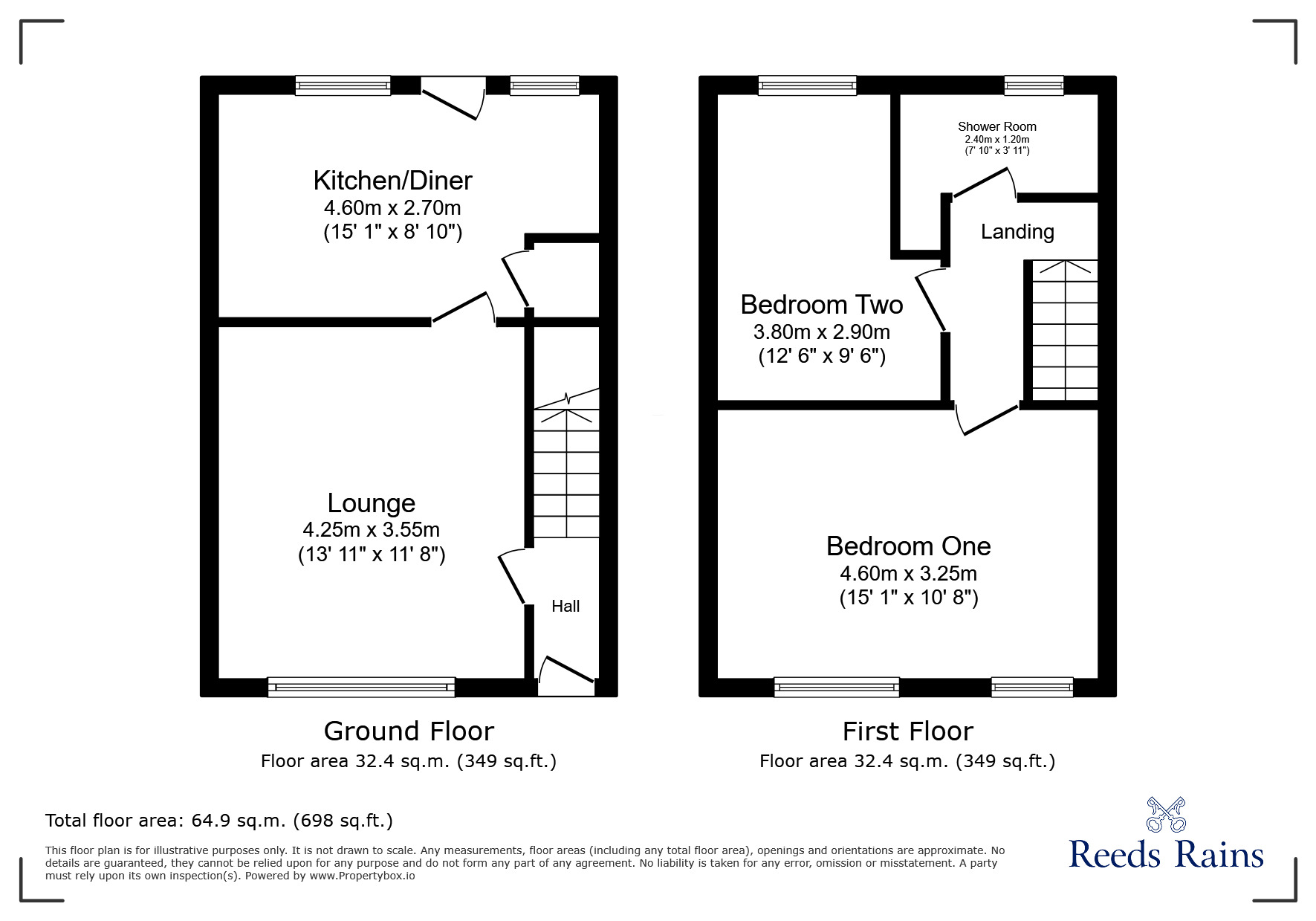 Floorplan of 2 bedroom Mid Terrace House for sale, Princess Street, Outwood, West Yorkshire, WF1