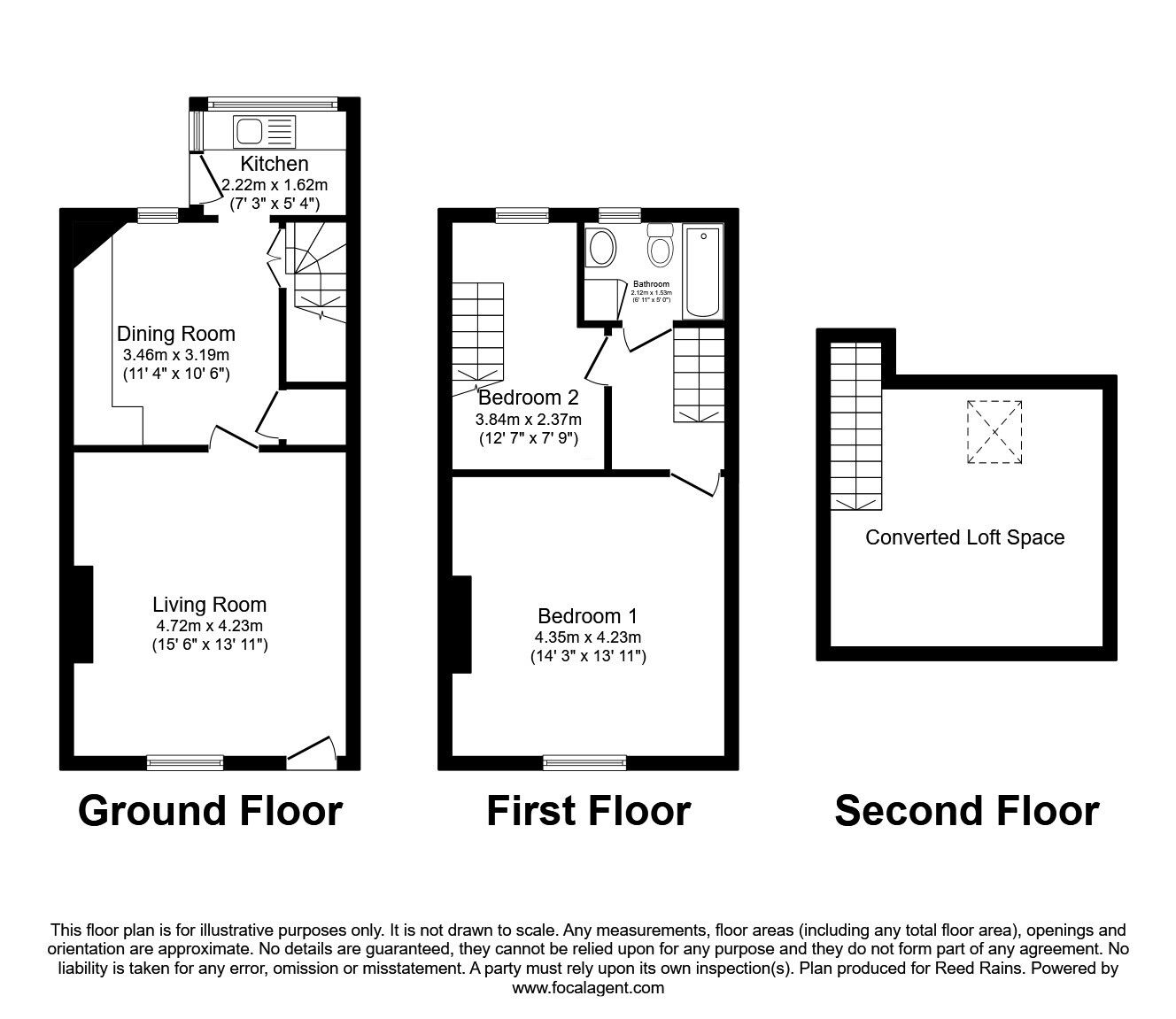 Floorplan of 2 bedroom Mid Terrace House for sale, Long Causeway, Stanley, West Yorkshire, WF3
