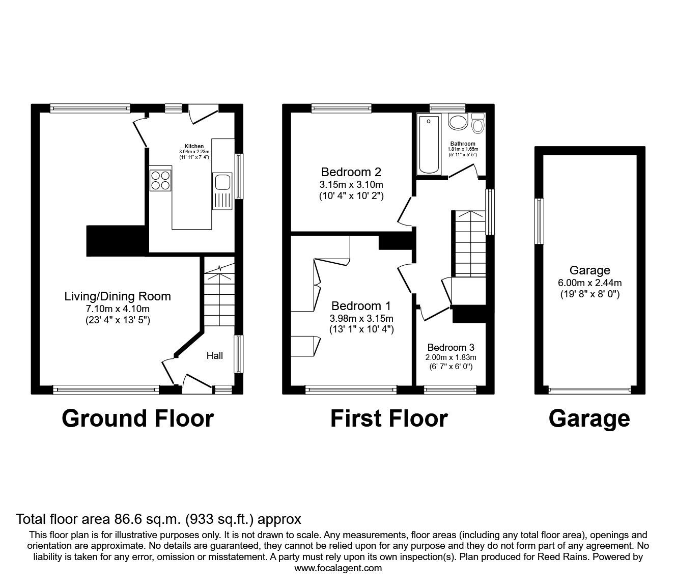 Floorplan of 3 bedroom Semi Detached House for sale, Meadowfields Drive, Crofton, West Yorkshire, WF4
