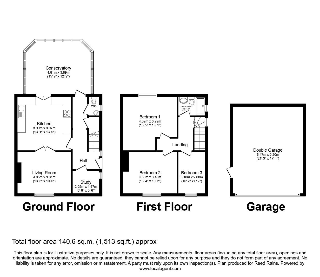 Floorplan of 3 bedroom Semi Detached House for sale, Snydale Road, Normanton, West Yorkshire, WF6