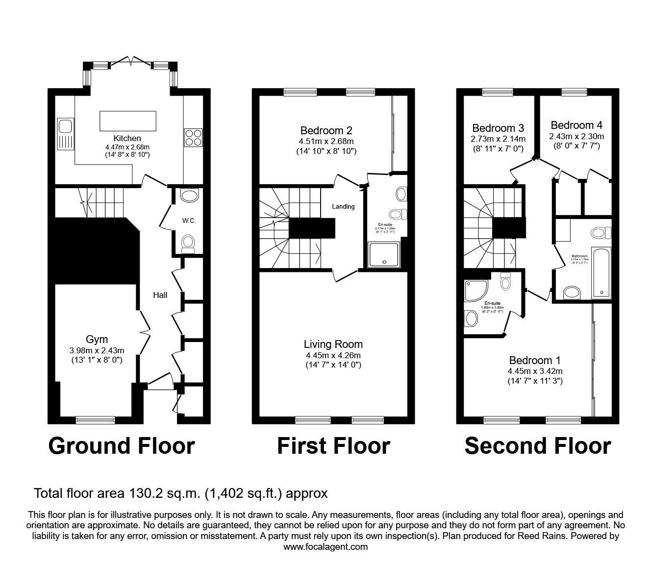 Floorplan of 4 bedroom Mid Terrace House for sale, The Rowick, Wakefield, West Yorkshire, WF2