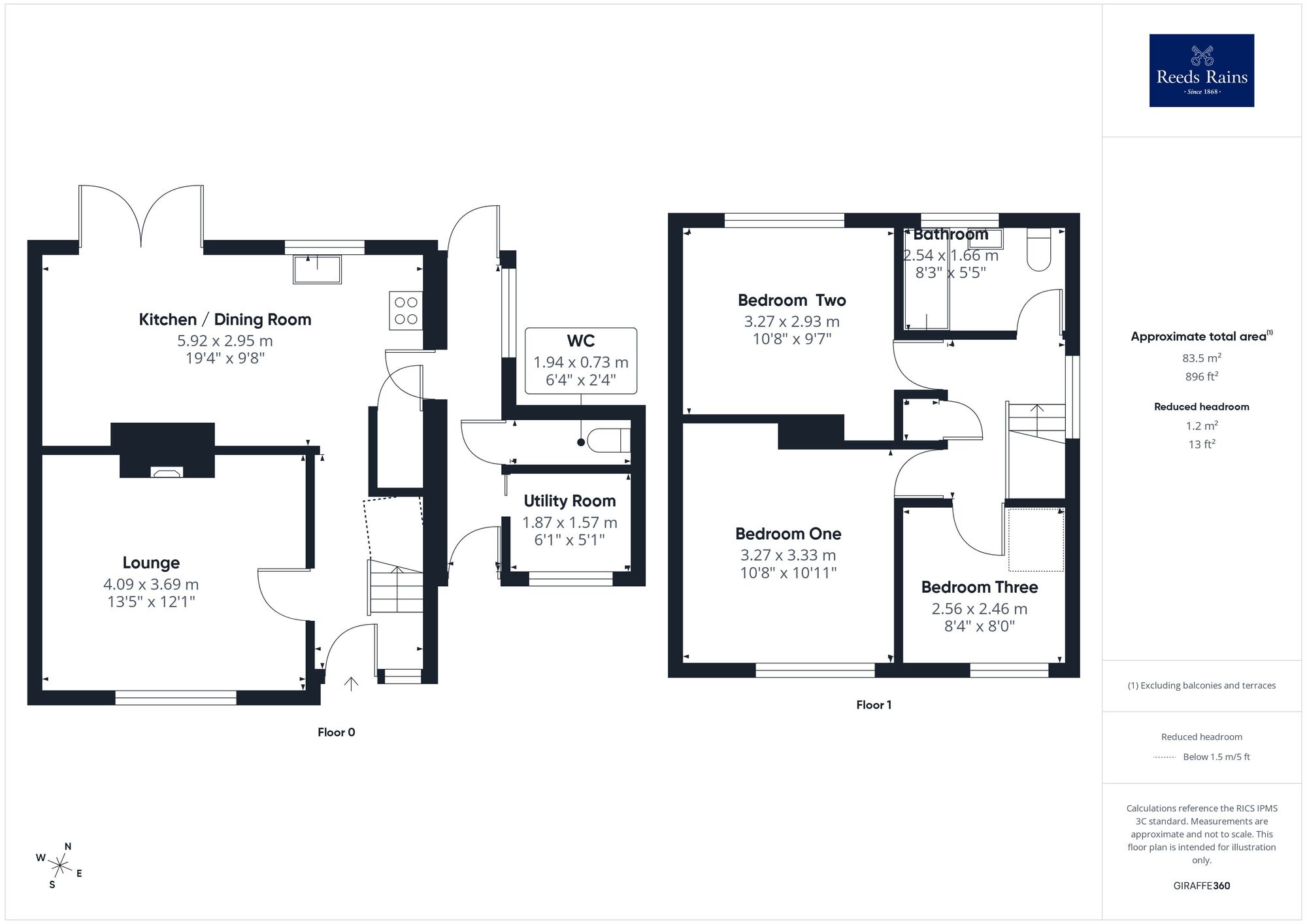 Floorplan of 3 bedroom Semi Detached House for sale, Cypress Road, Normanton, West Yorkshire, WF6