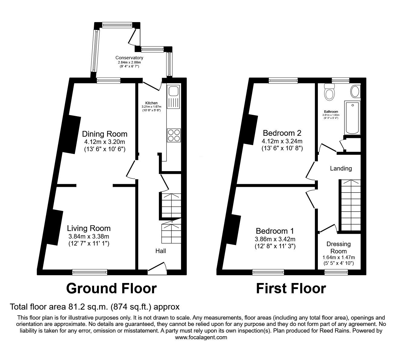 Floorplan of 2 bedroom End Terrace House for sale, Leeds Road, Wakefield, West Yorkshire, WF1