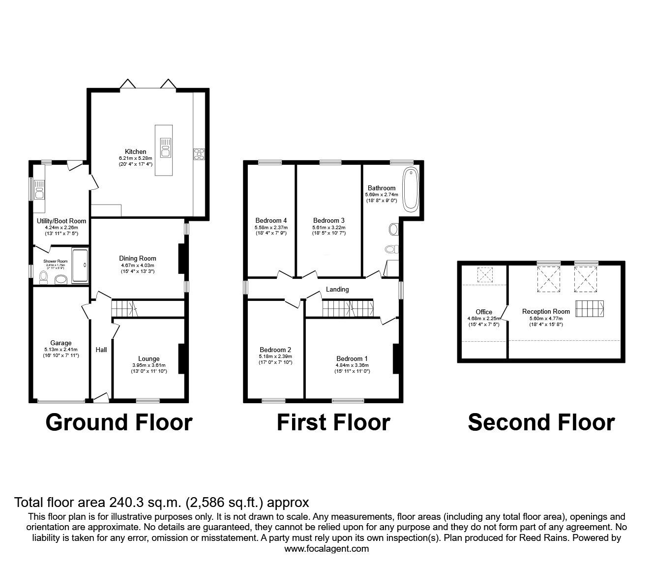 Floorplan of 4 bedroom Detached House for sale, Runtlings Lane, Ossett, West Yorkshire, WF5