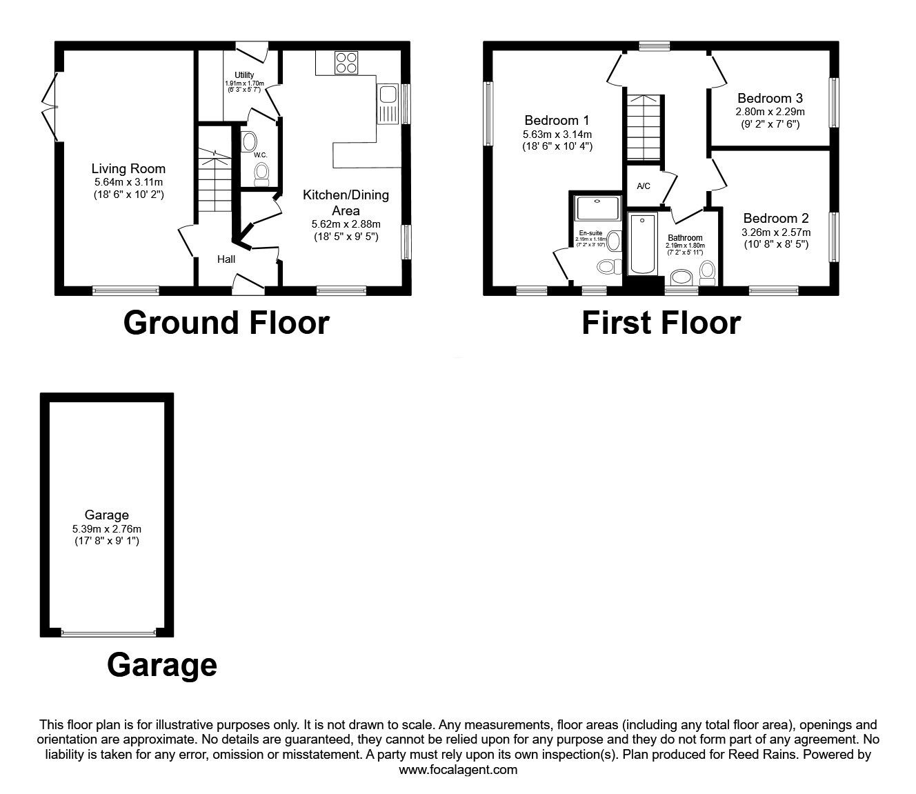 Floorplan of 3 bedroom Detached House for sale, Sintering Crescent, Wakefield, West Yorkshire, WF1