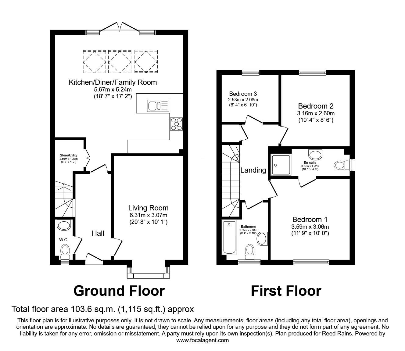 Floorplan of 3 bedroom Detached House for sale, Beamshaw Way, Stanley, West Yorkshire, WF3