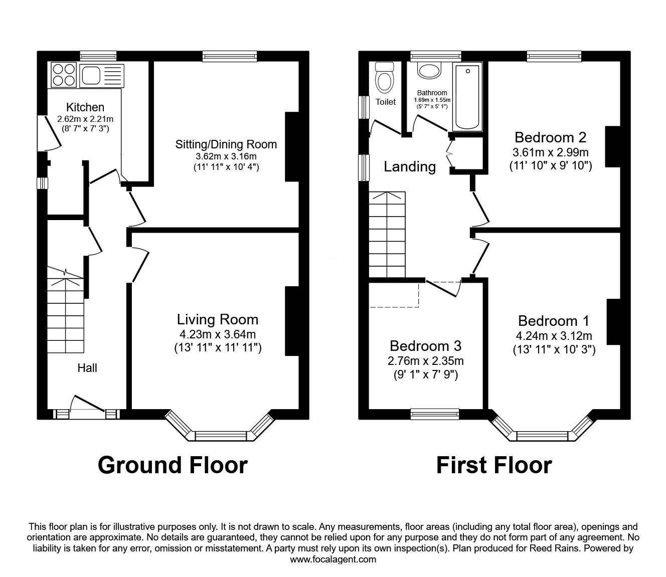 Floorplan of 3 bedroom Semi Detached House for sale, The Grove, Normanton, West Yorkshire, WF6