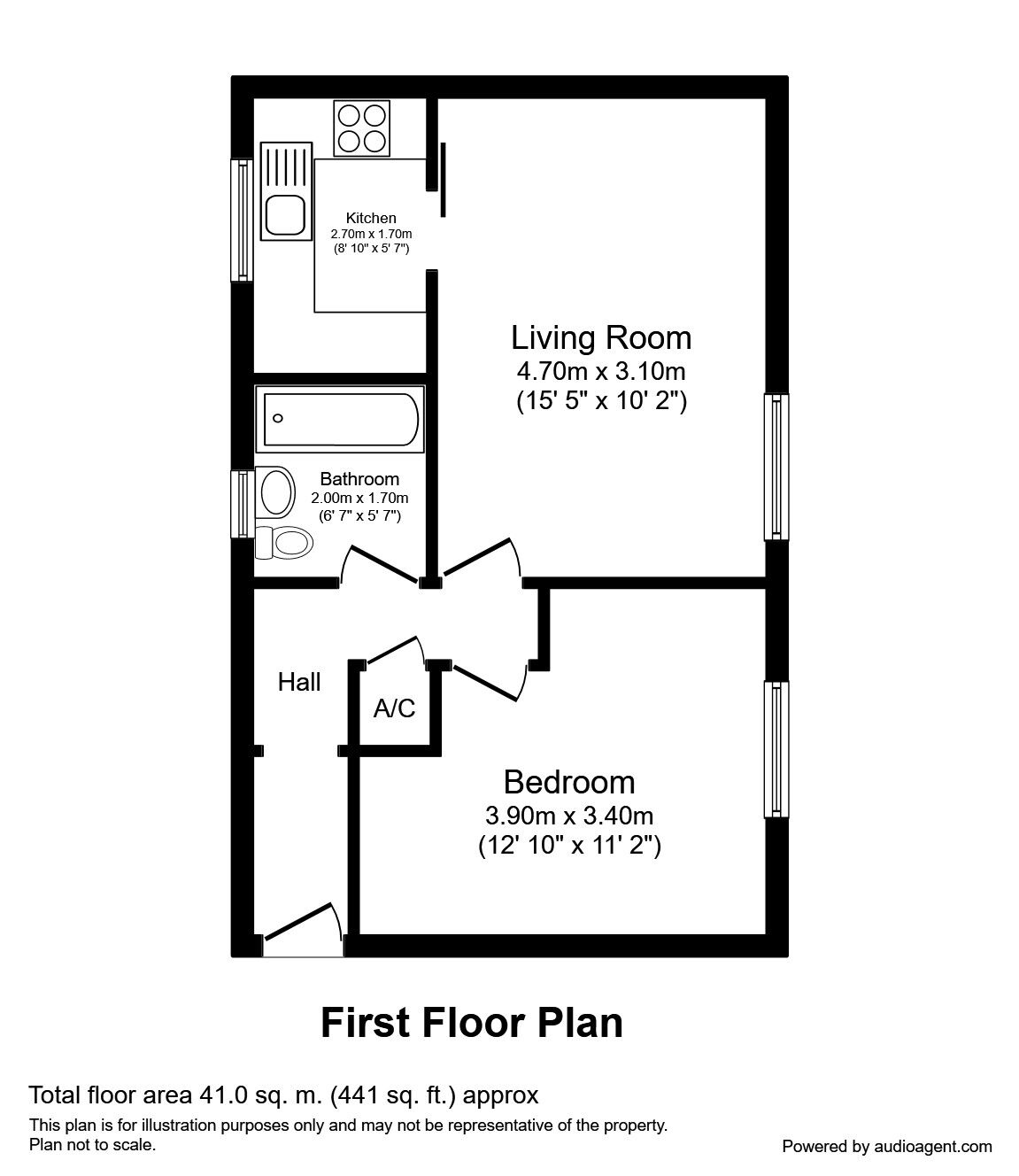 Floorplan of 1 bedroom  Flat to rent, Dickinson Street, Wakefield, West Yorkshire, WF1
