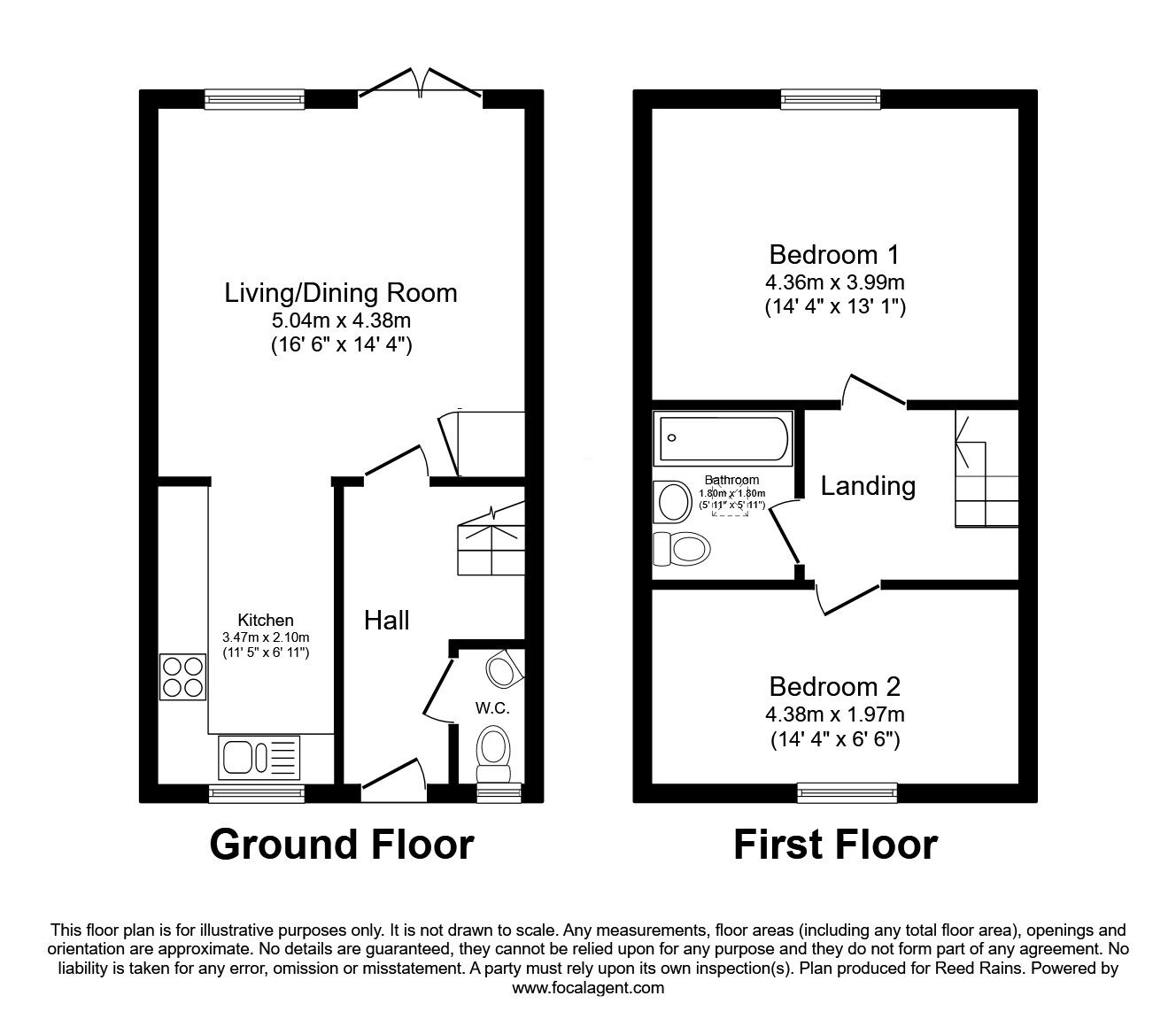 Floorplan of 2 bedroom Detached House for sale, Clarke Hall Road, Stanley, West Yorkshire, WF3