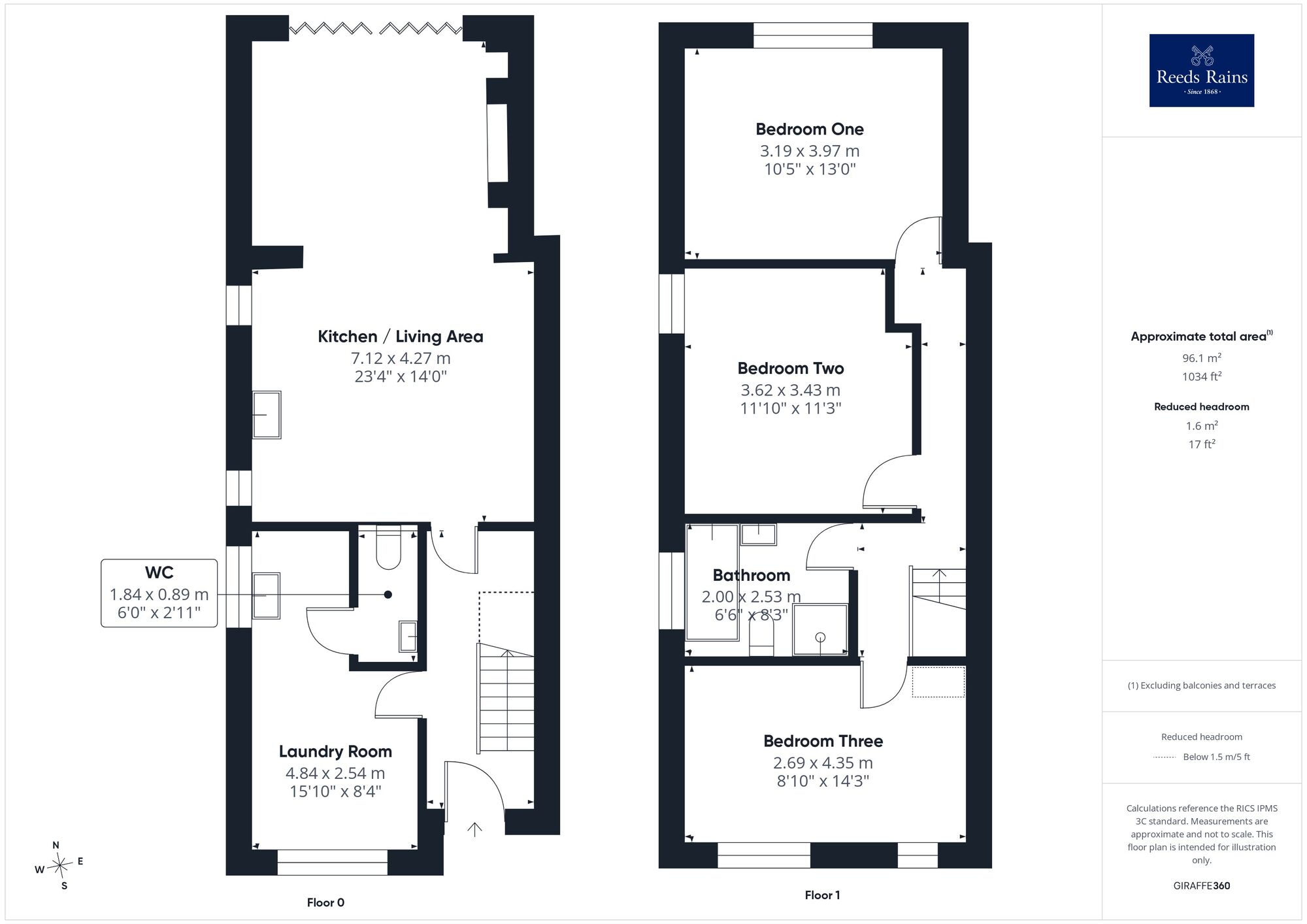 Floorplan of 3 bedroom Mid Terrace House for sale, Cotton Street, Wakefield, West Yorkshire, WF2