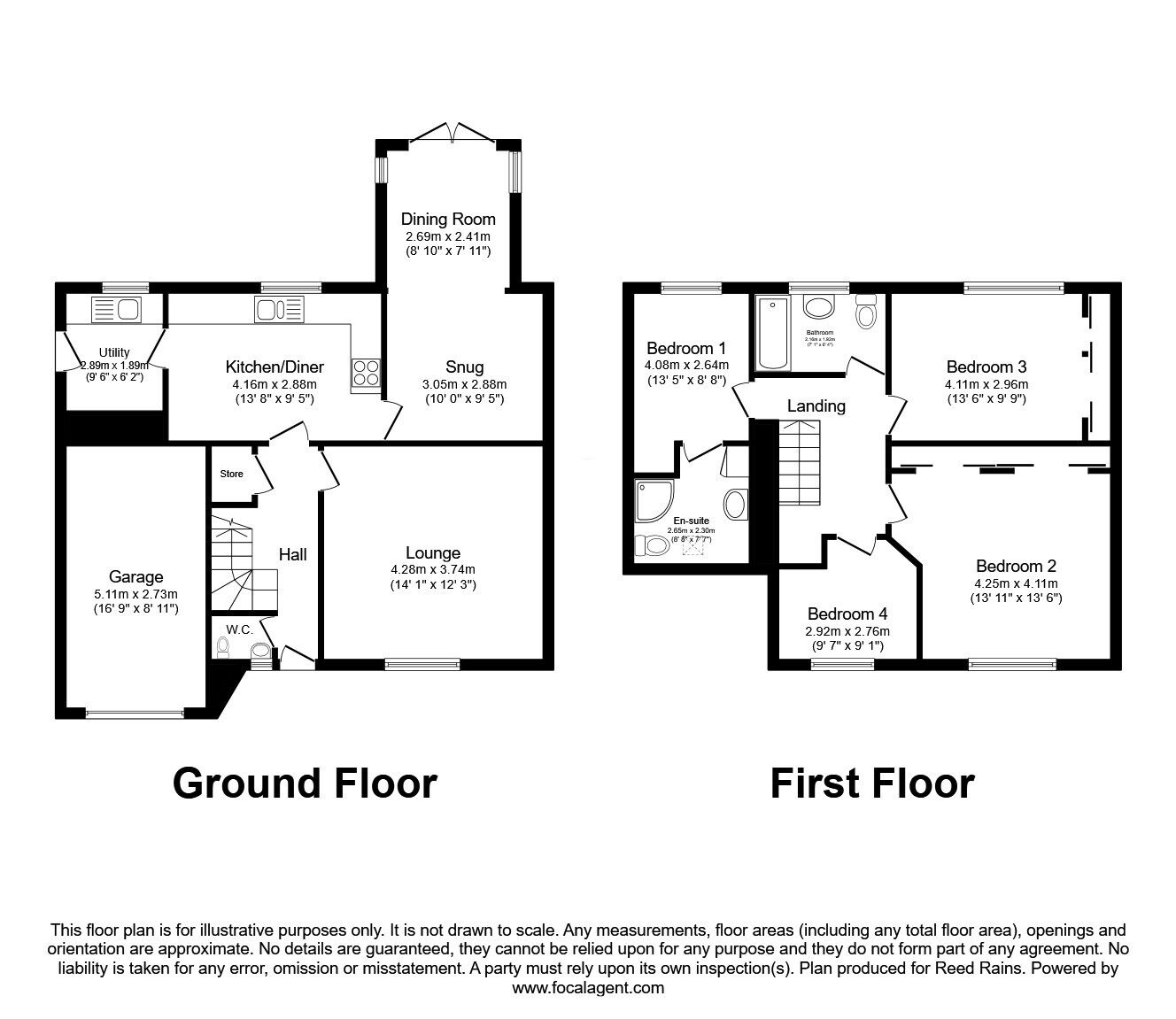 Floorplan of 4 bedroom Detached House for sale, Bankfield Court, Wrenthorpe, West Yorkshire, WF2
