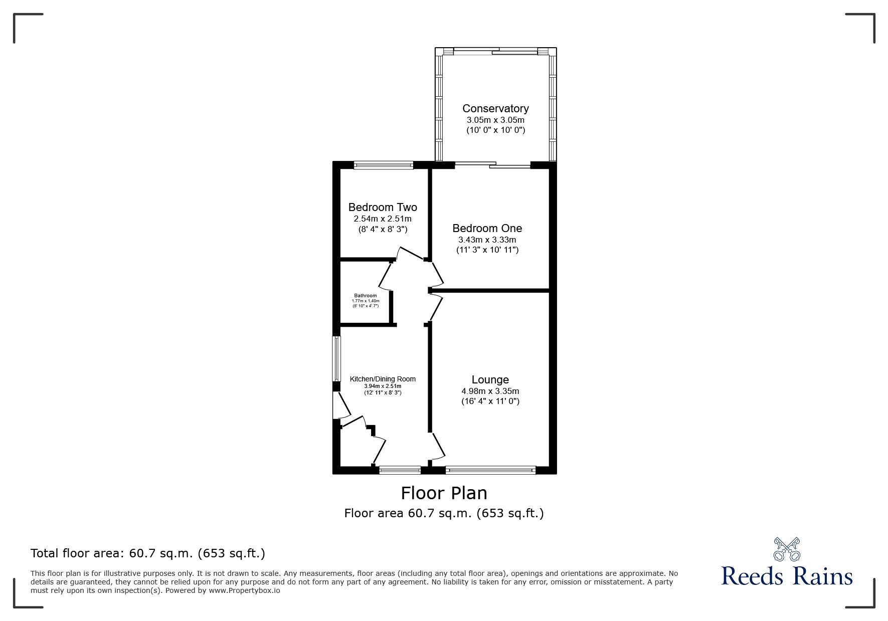 Floorplan of 2 bedroom Semi Detached Bungalow for sale, Ashdene Avenue, Crofton, West Yorkshire, WF4