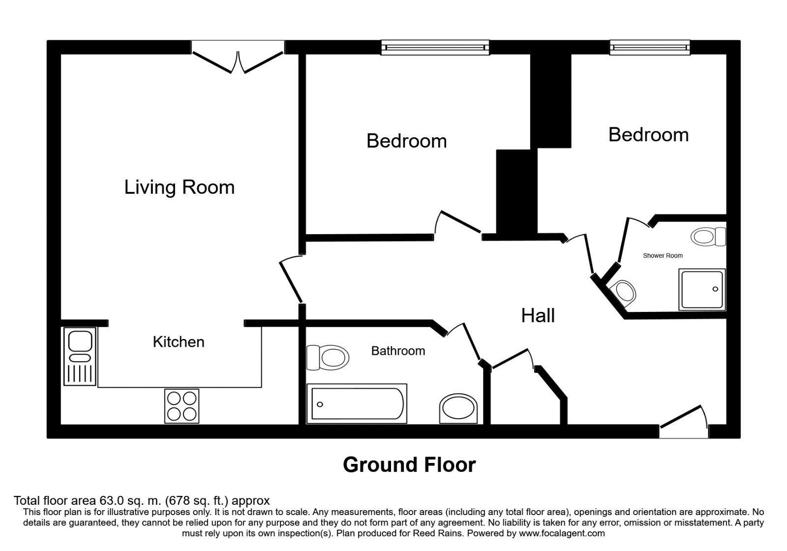 Floorplan of 2 bedroom  Flat for sale, Micklewait Avenue, Crigglestone, West Yorkshire, WF4