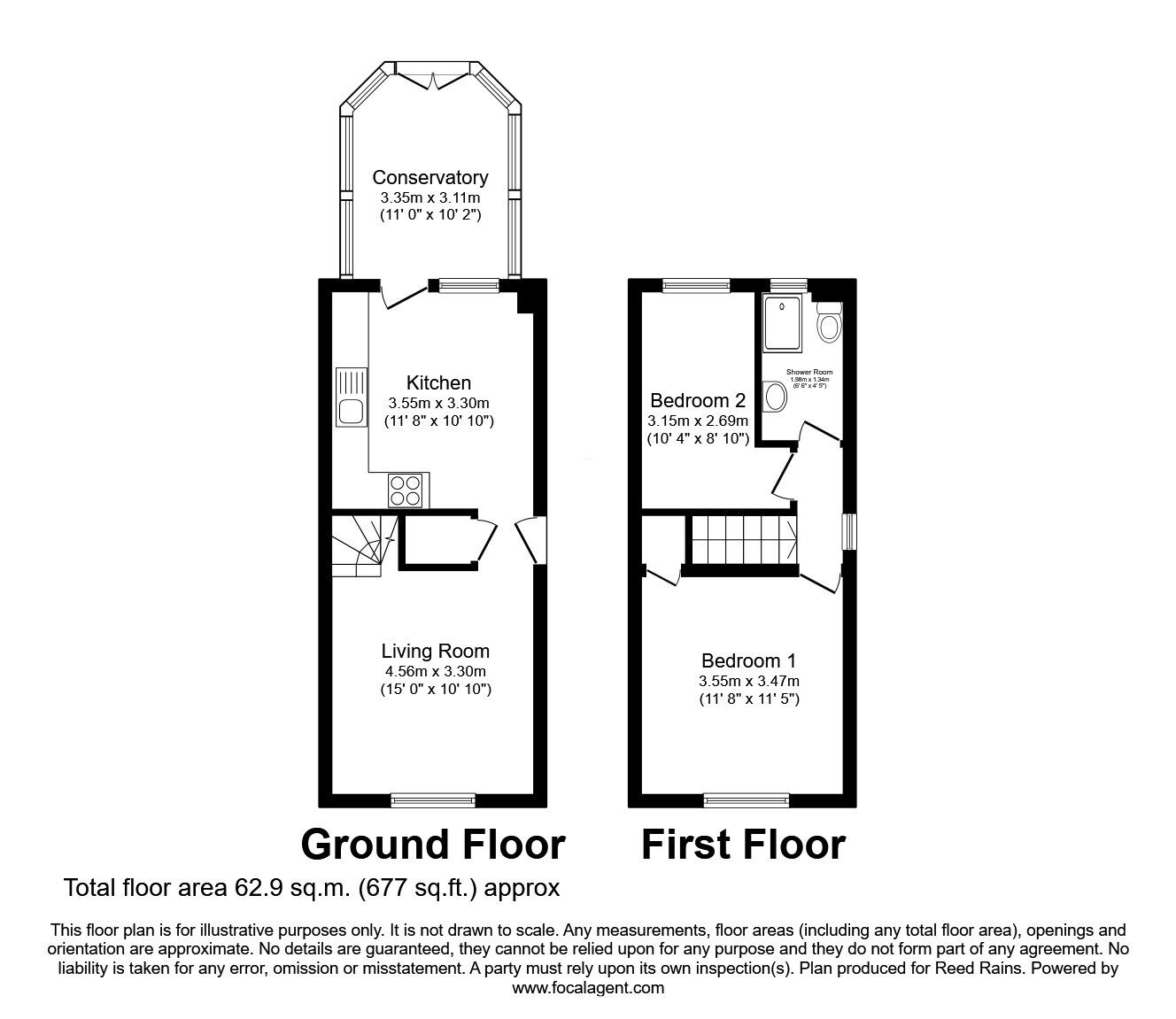 Floorplan of 2 bedroom End Terrace House for sale, Crayford Drive, Crofton, West Yorkshire, WF4
