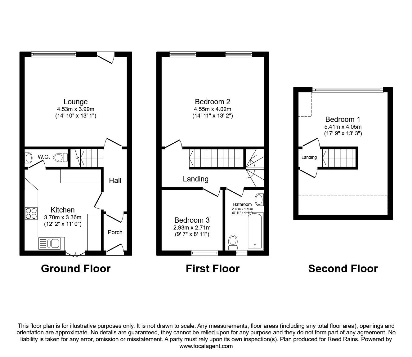 Floorplan of 3 bedroom Mid Terrace House for sale, Leeds Road, Wakefield, West Yorkshire, WF1