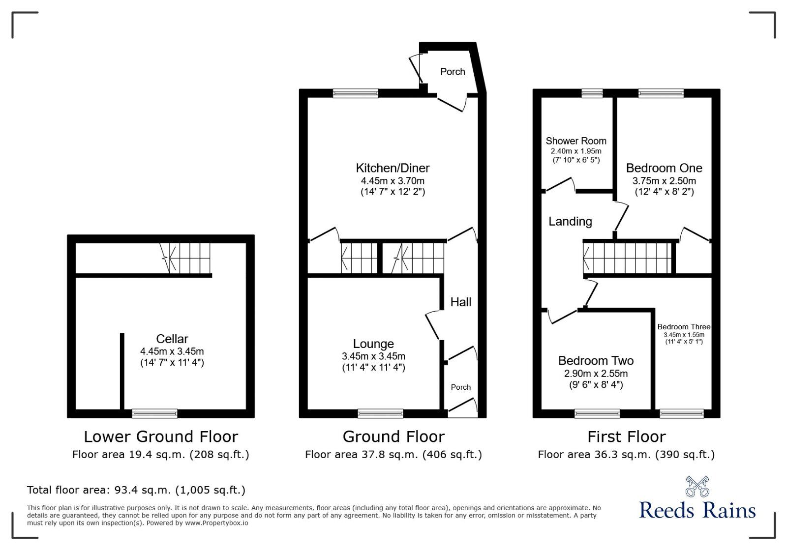 Floorplan of 3 bedroom End Terrace House for sale, Bolus Lane, Wakefield, West Yorkshire, WF1