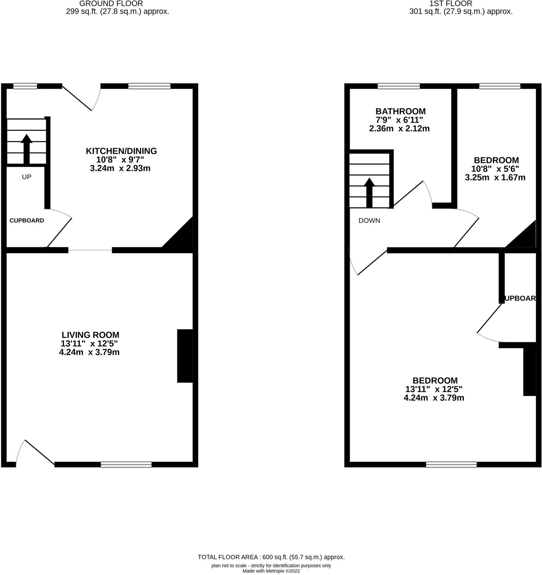 Floorplan of 4 bedroom Mid Terrace House for sale, Painthorpe Lane, Crigglestone, West Yorkshire, WF4