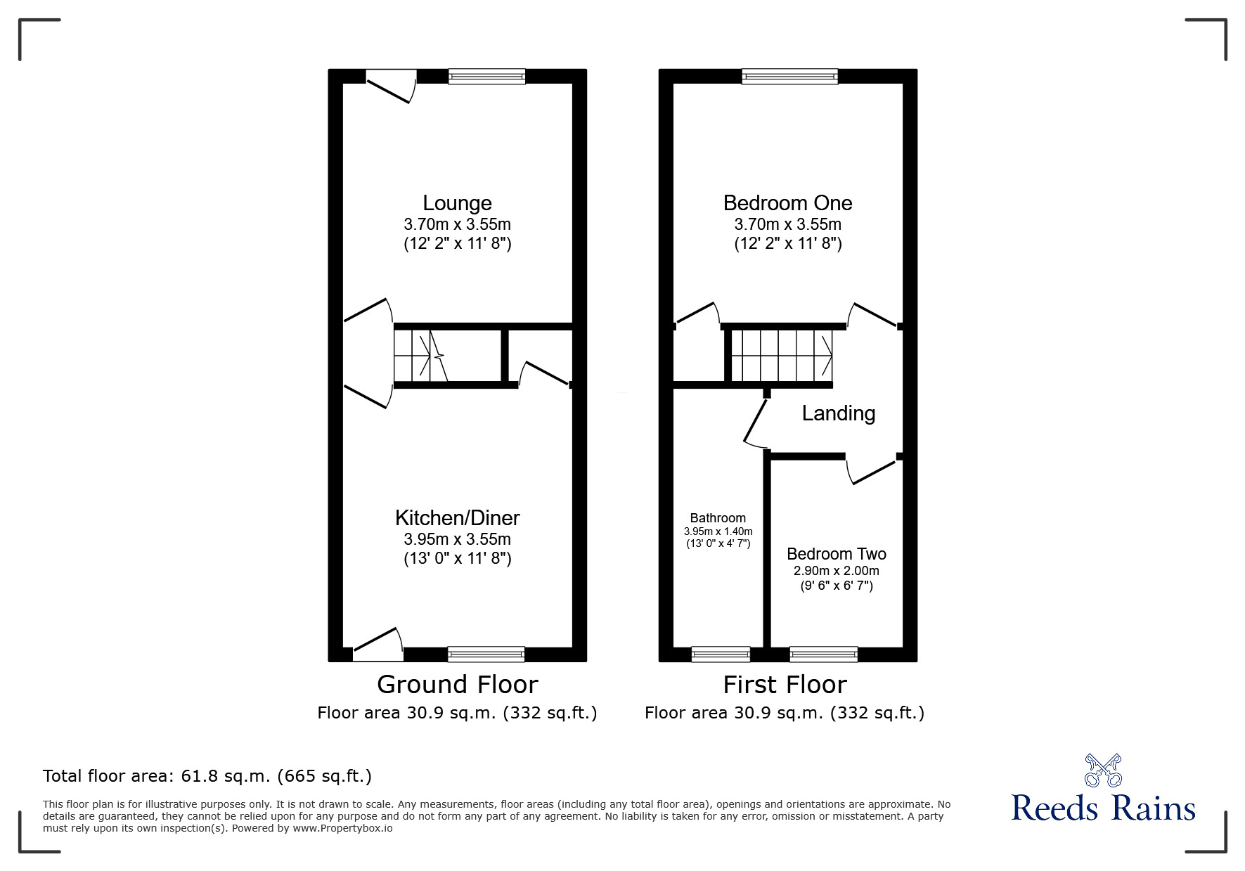 Floorplan of 2 bedroom Mid Terrace House for sale, Annie Street, Wakefield, West Yorkshire, WF1