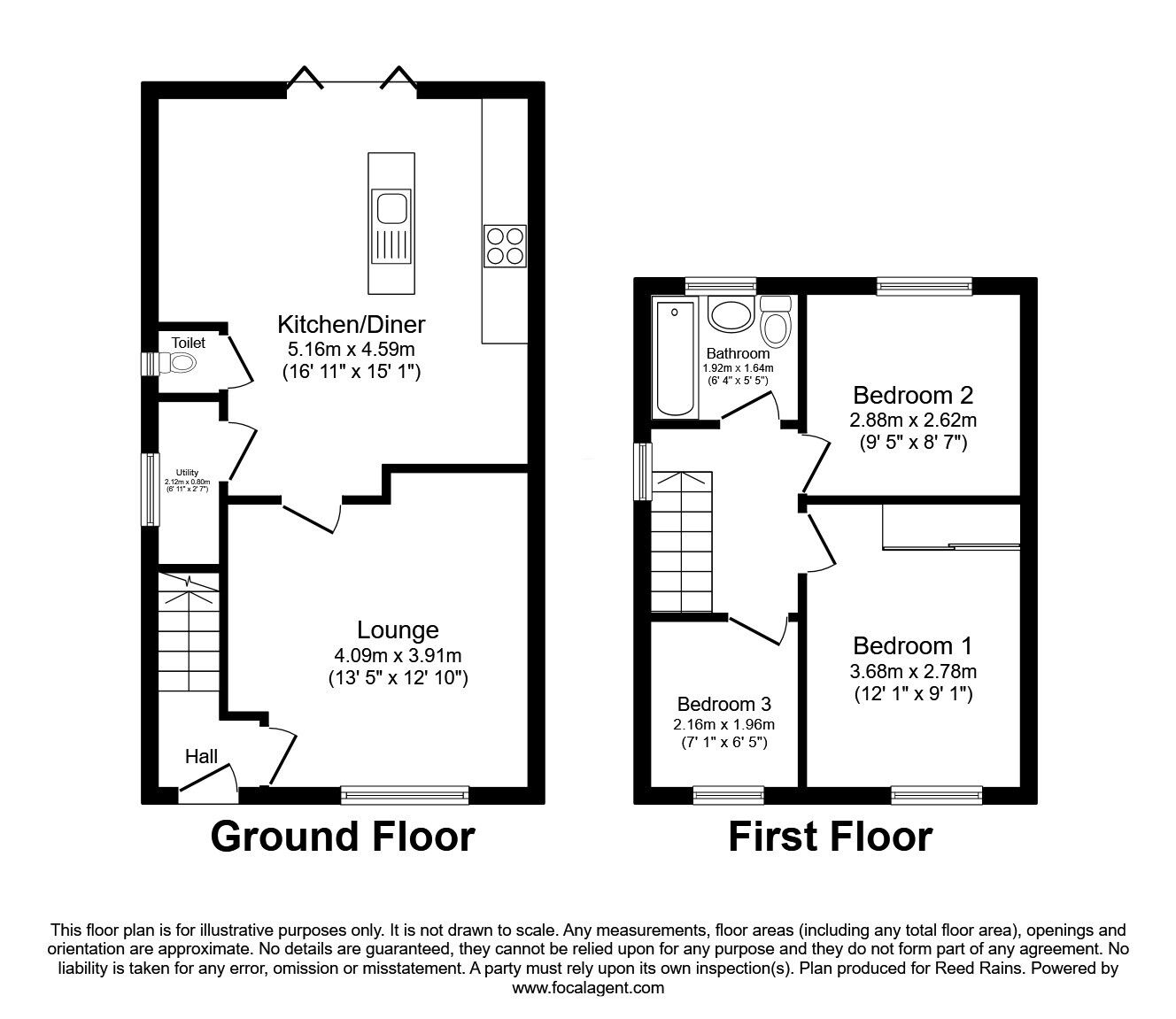 Floorplan of 3 bedroom Semi Detached House for sale, Jubilee Crescent, Outwood, Wakefield, WF1