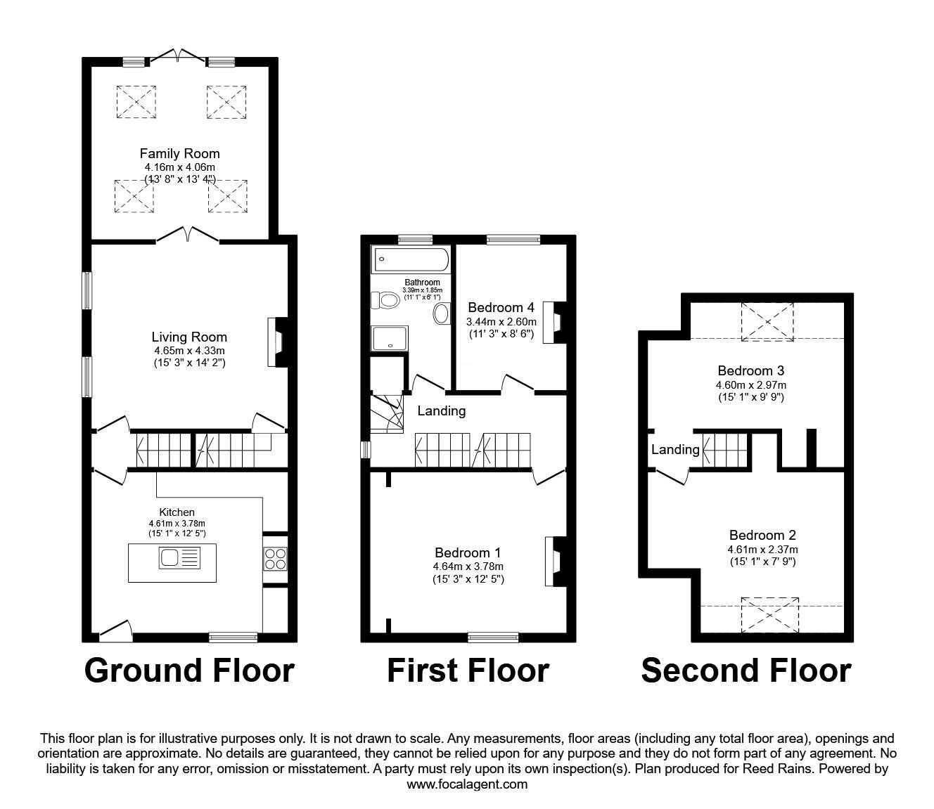 Floorplan of 4 bedroom End Terrace House for sale, Leeds Road, Wakefield, West Yorkshire, WF1