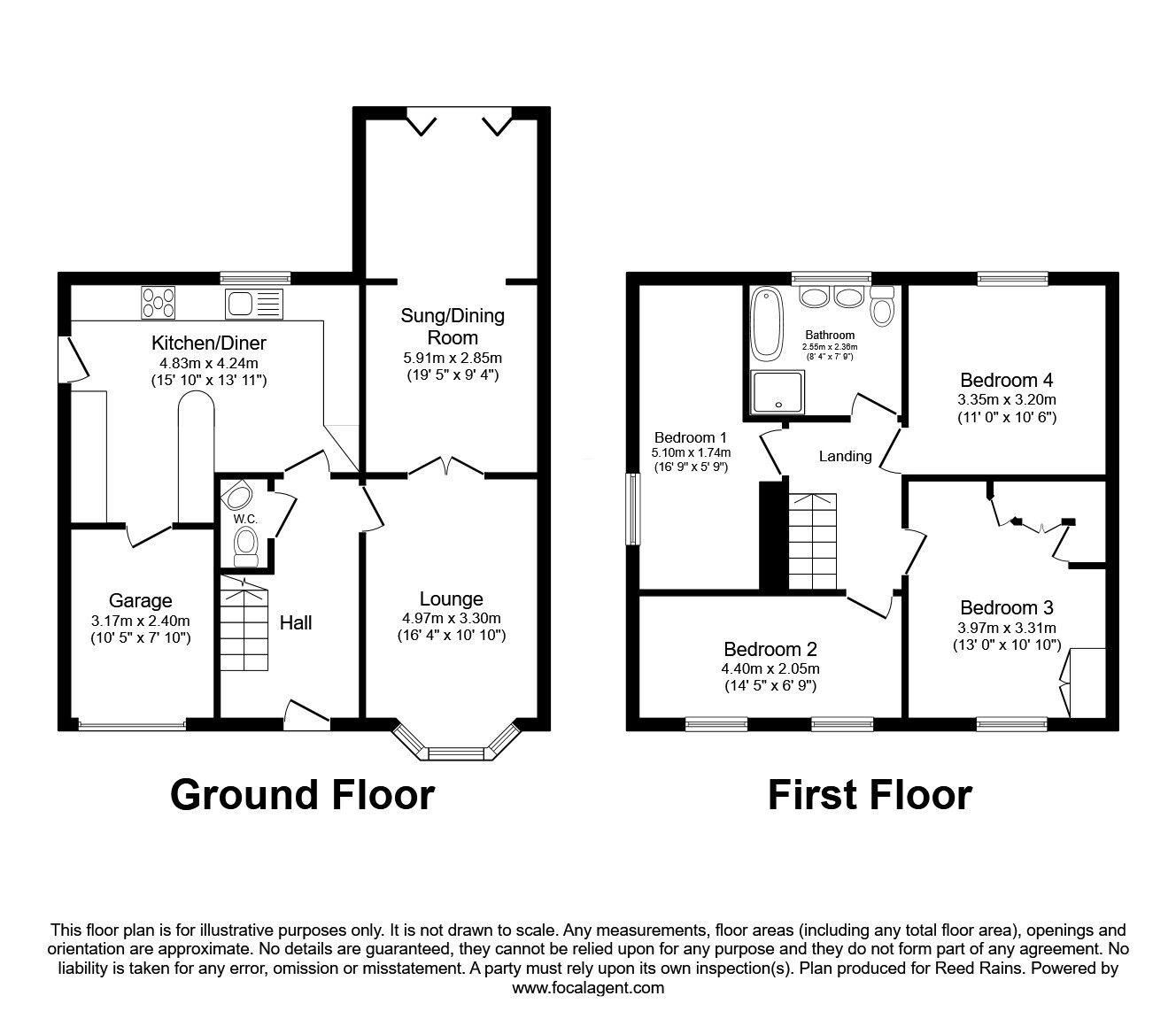 Floorplan of 4 bedroom Detached House for sale, Ashdene Crescent, Crofton, West Yorkshire, WF4